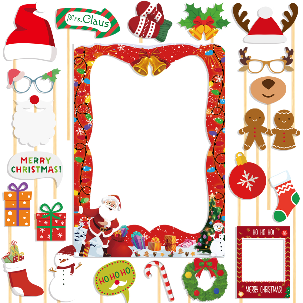 Photo Booth Frame - Christmas Photo Booth Frame Santa Claus
