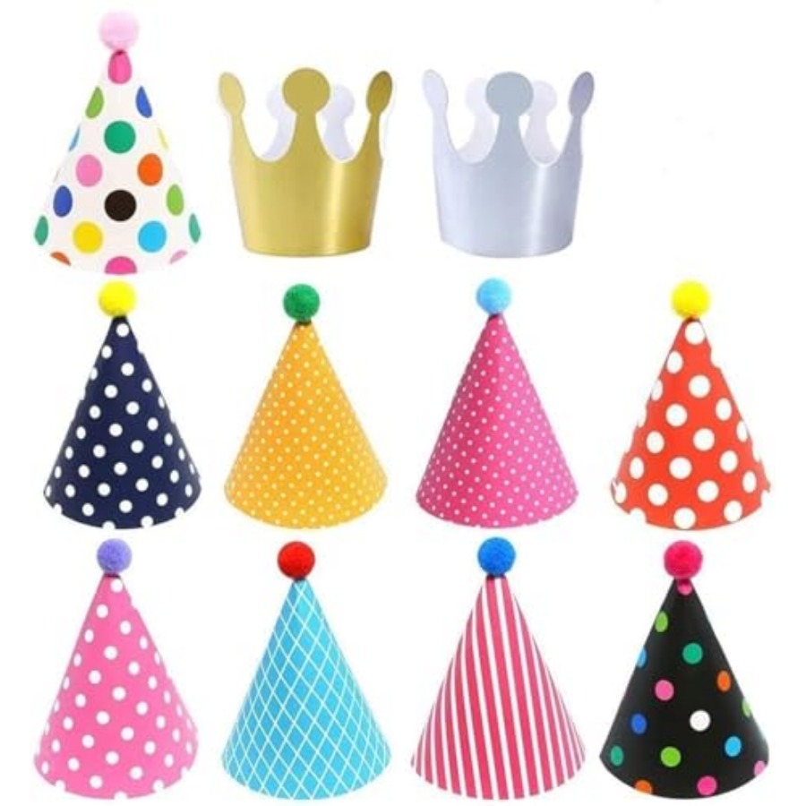 Party Hat Cone - ELakiss 11PCS Birthday Party Cone Hats