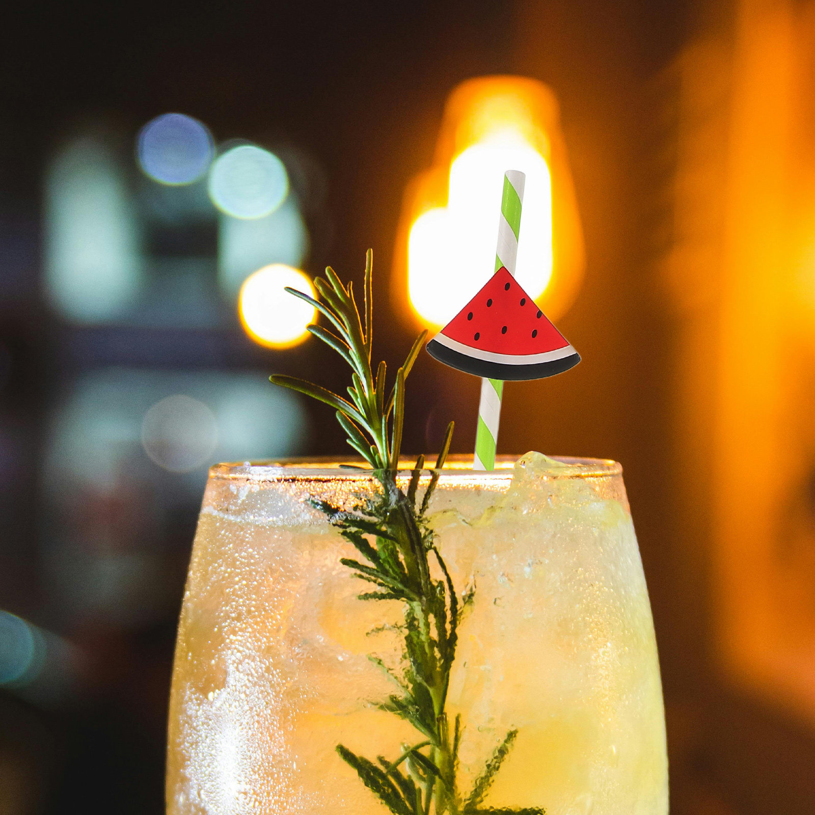 Paper Straw Color - 40Pcs Watermelon Disposable Paper Drinking Straws