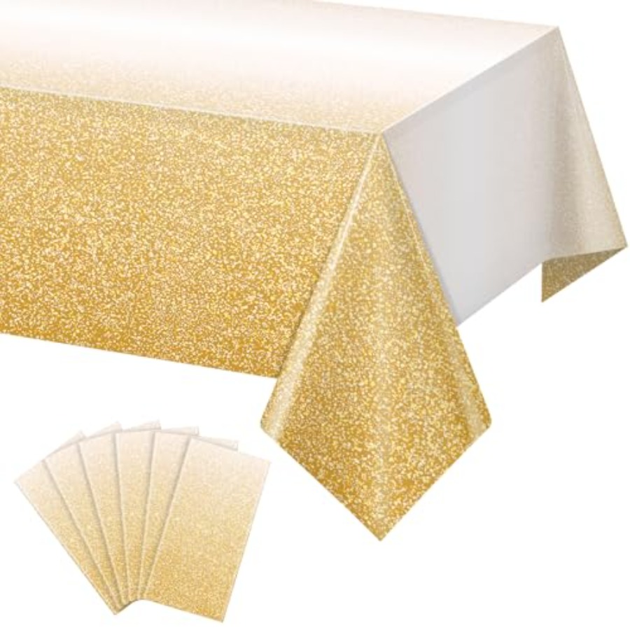 Table Cloth Disposable - Ombre Plastic Tablecloth for Parties, Gradient