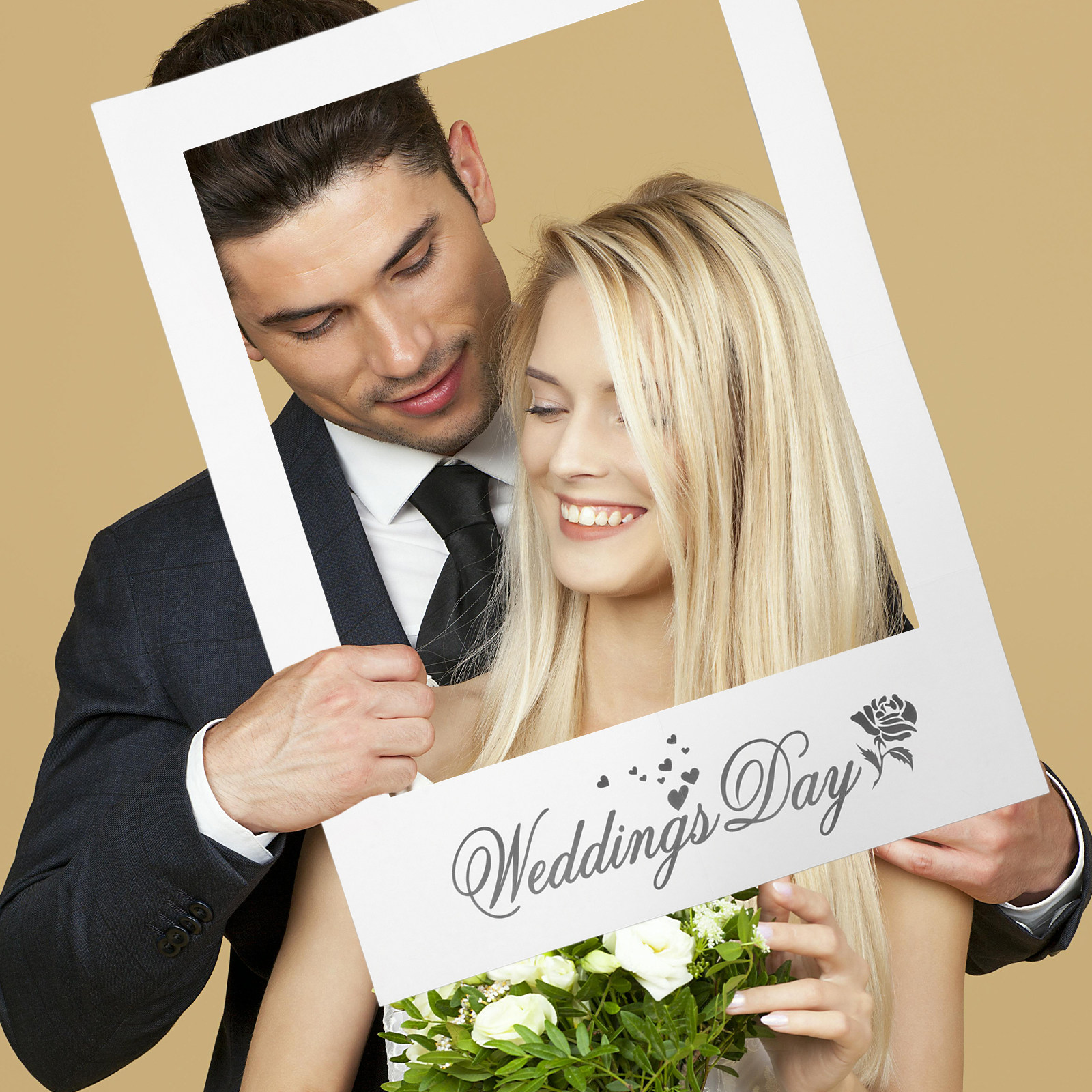 Photo Booth Frame - Simple Fashion White Paper Photo Prop