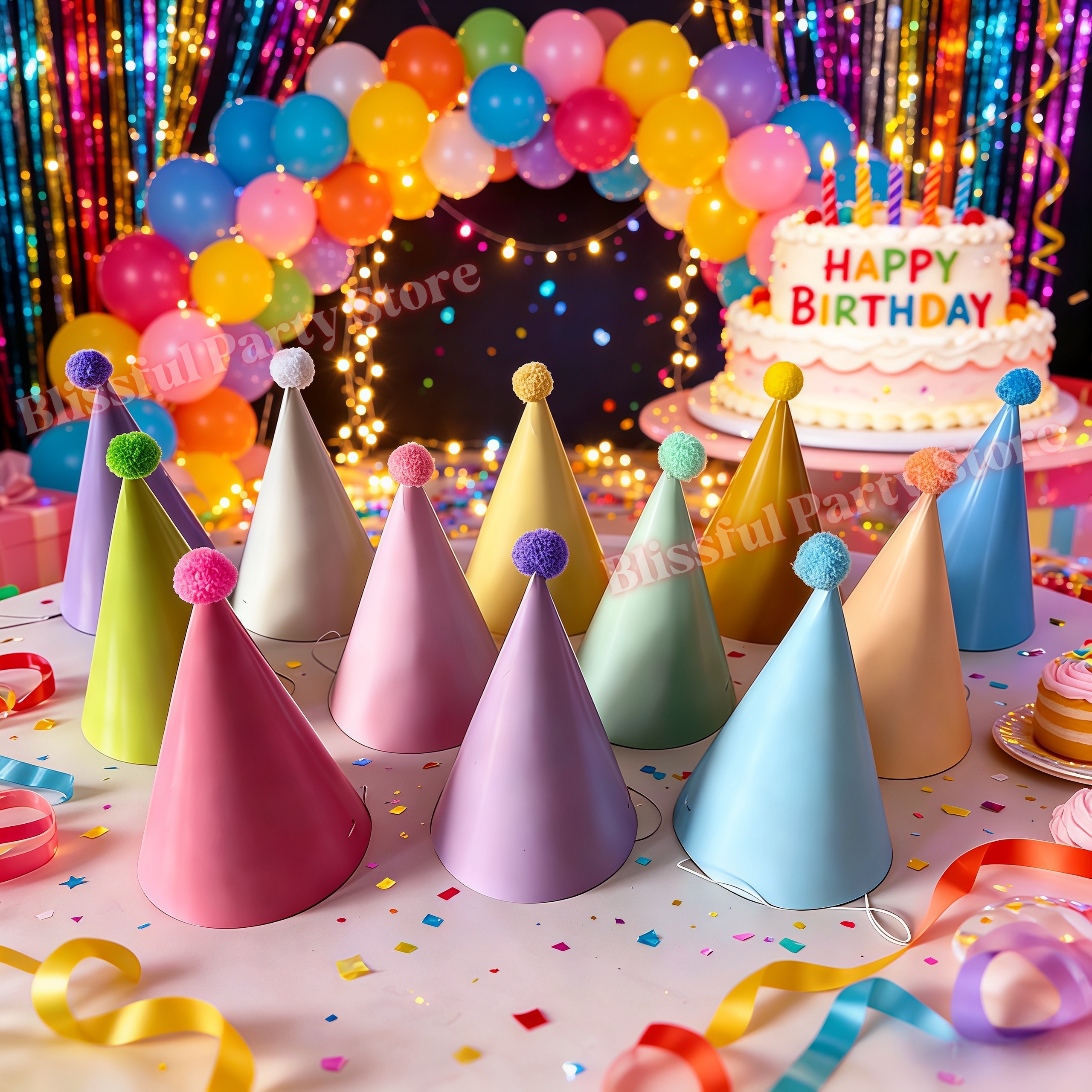 Colorful Birthday Party Hats M – Party Hat Cone recenzja i cena