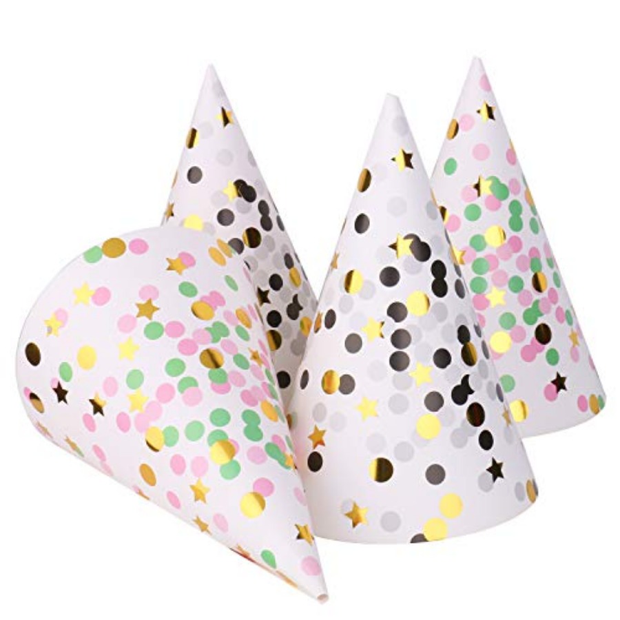 Boieo Gold Polka Dot Birthday  – Party Hat Cone recenzja i cena