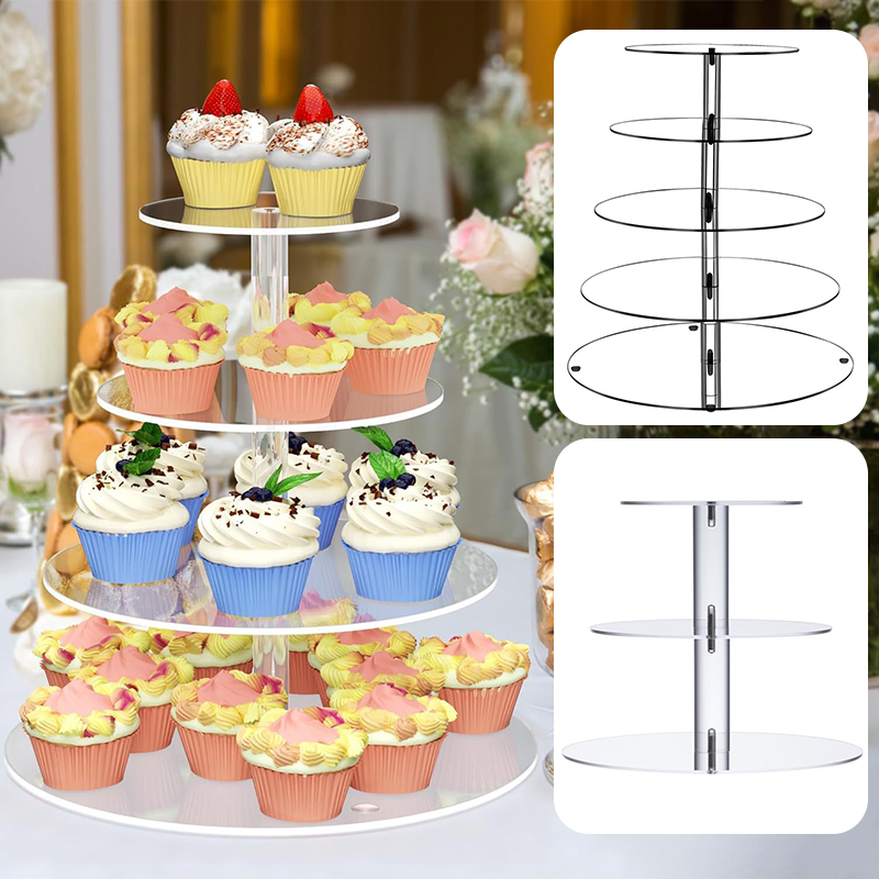 1 Pc 3/4/5 Tier Acrylic Round  – Cupcake Stand Tier recenzja i cena