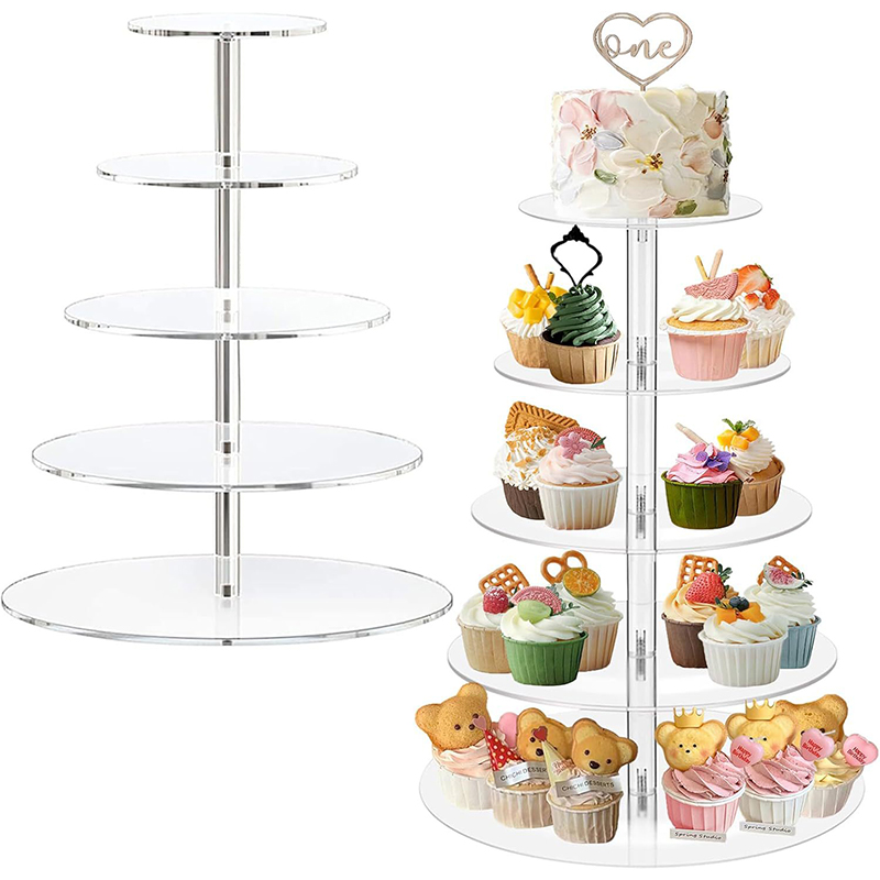 1 Pc 3/4/5 Tier Acrylic Round  – Cupcake Stand Tier recenzja i cena