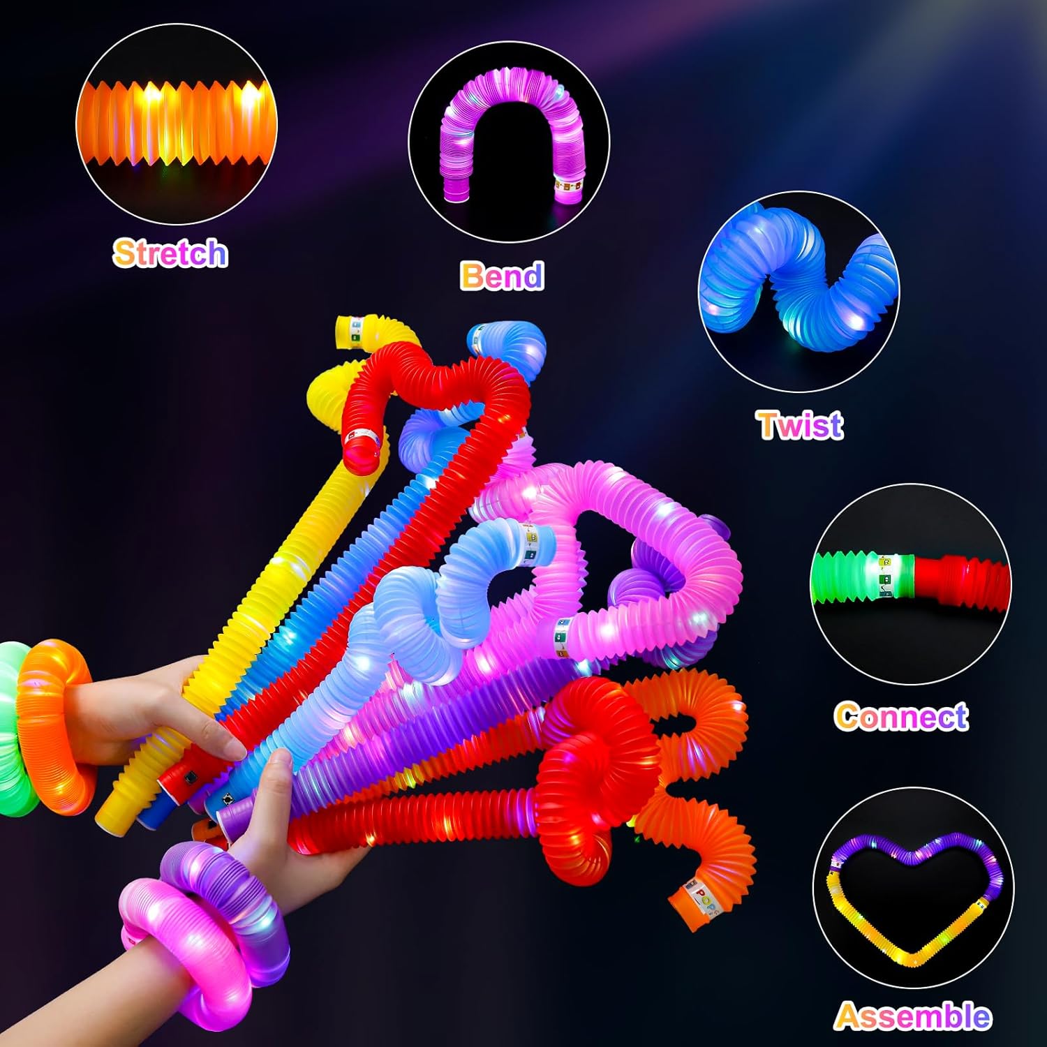 2/6/12 pcs LED Flash Pop Tubes – Cotton Candy Cone recenzja i cena