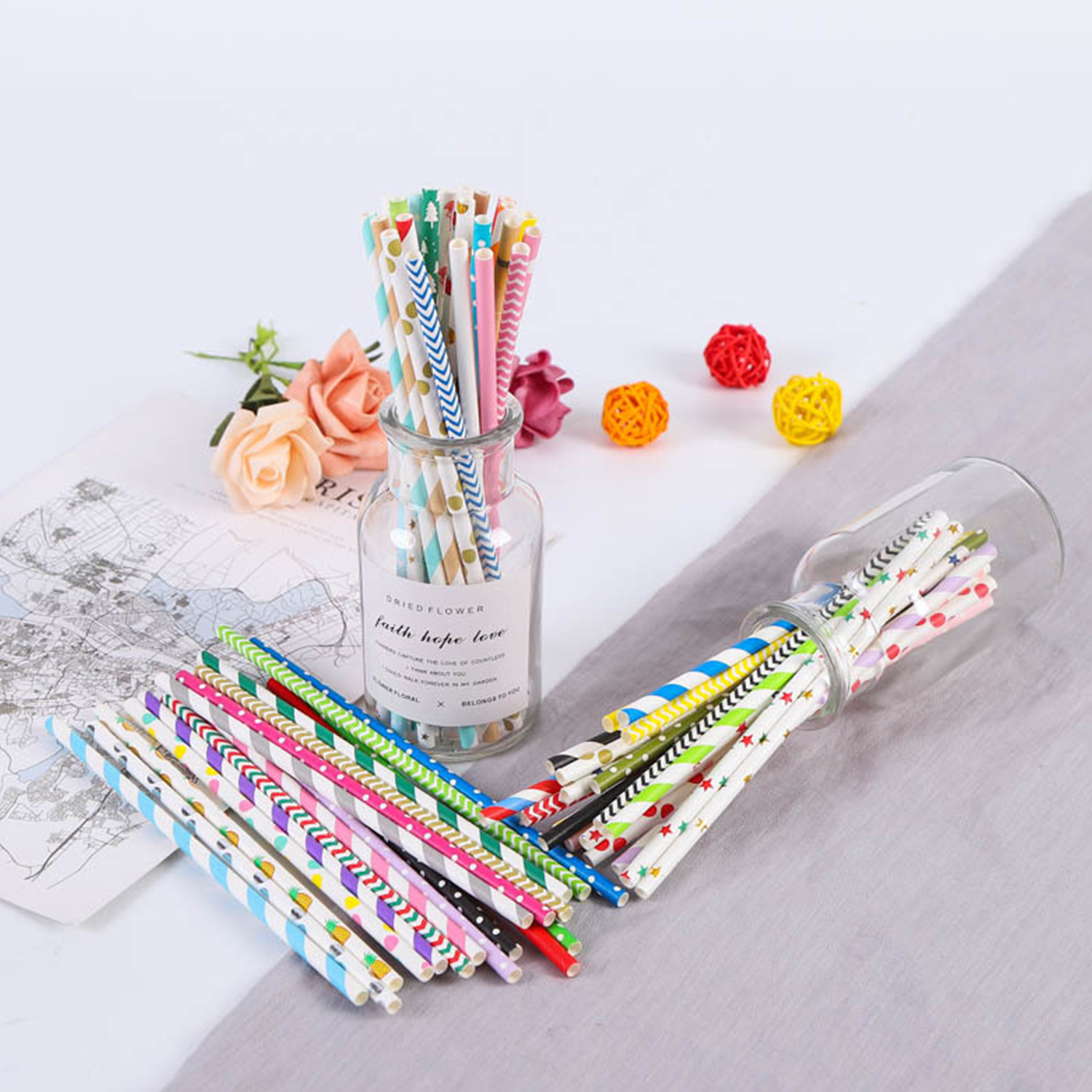 25 Pcs Colorful Disposable Pap – Paper Straw Color recenzja i cena