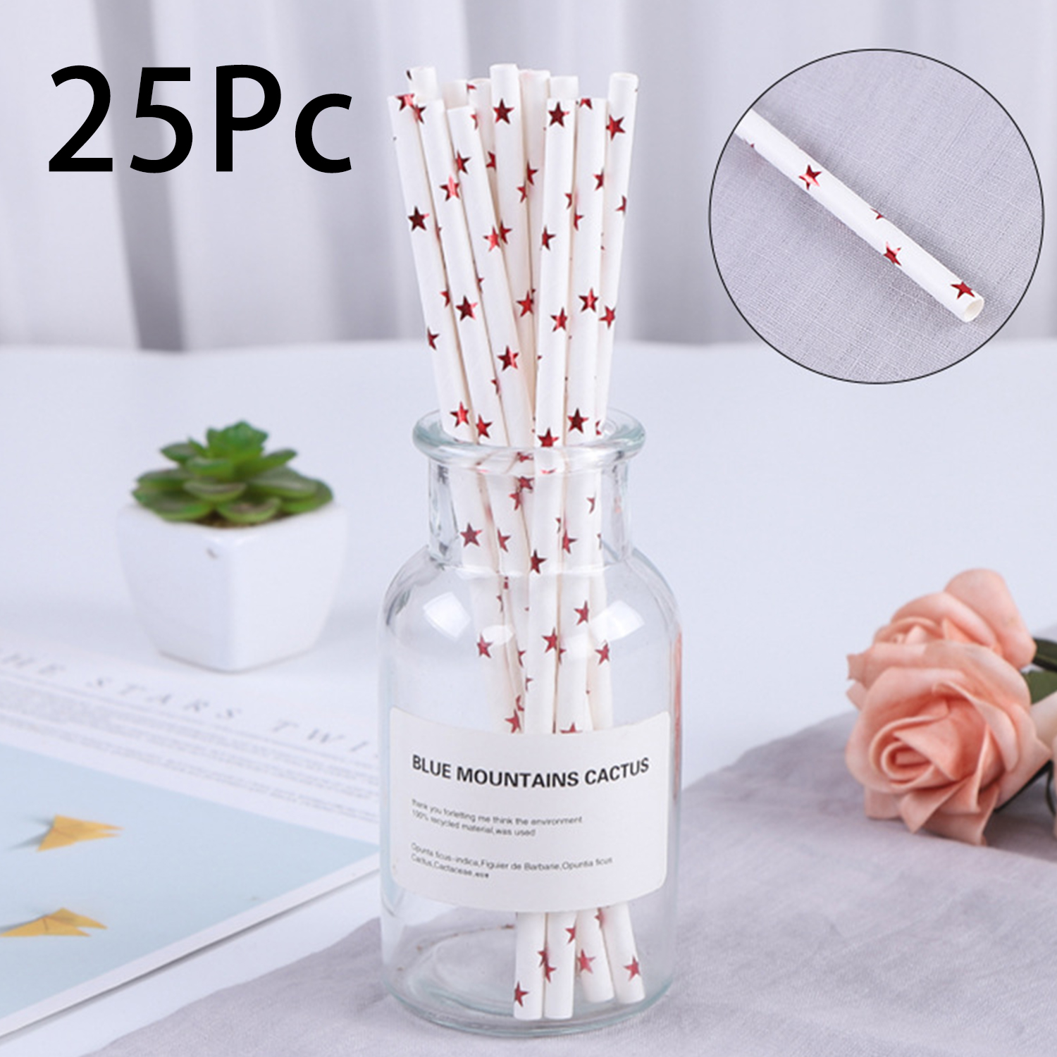 25 Pcs Colorful Disposable Pap – Paper Straw Color recenzja i cena