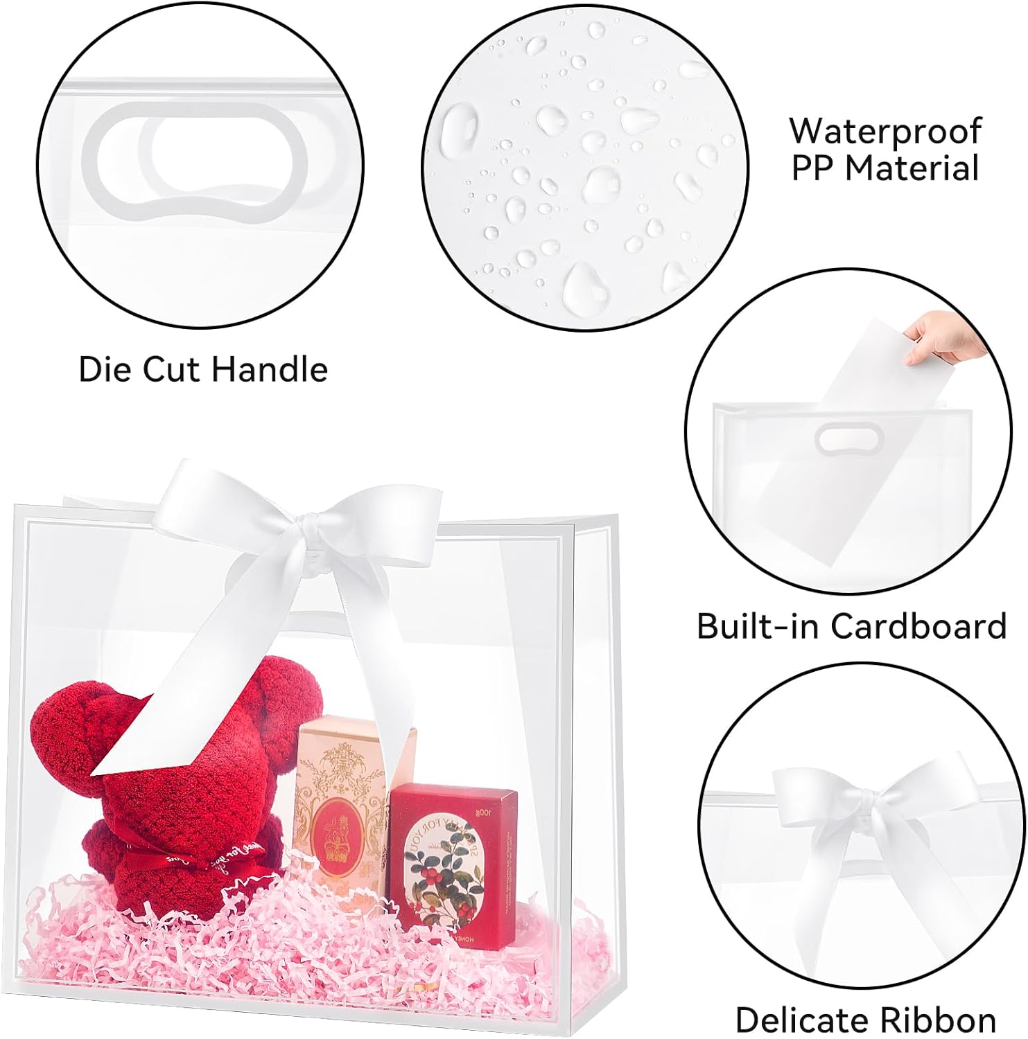 Clear Plastic Gift Bags with H – Party Favor Bag recenzja i cena
