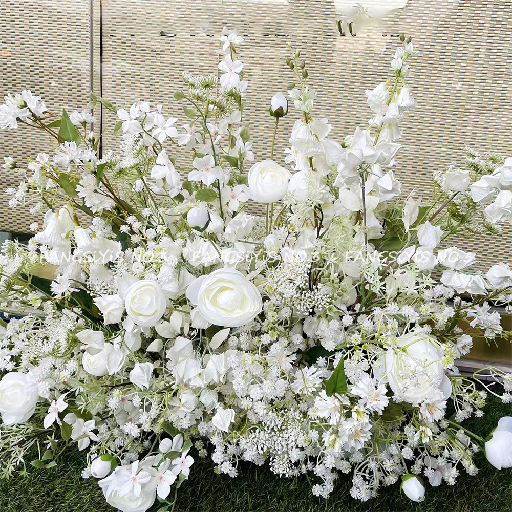 100/50CM Artificial White Rose – Flower Wall Panel recenzja i cena