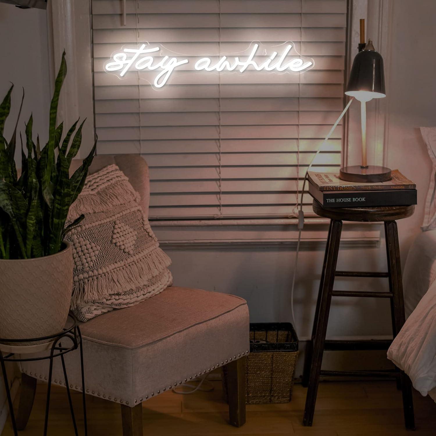 Stay Awhile Neon Signs USB Dim – Neon Sign Party recenzja i cena