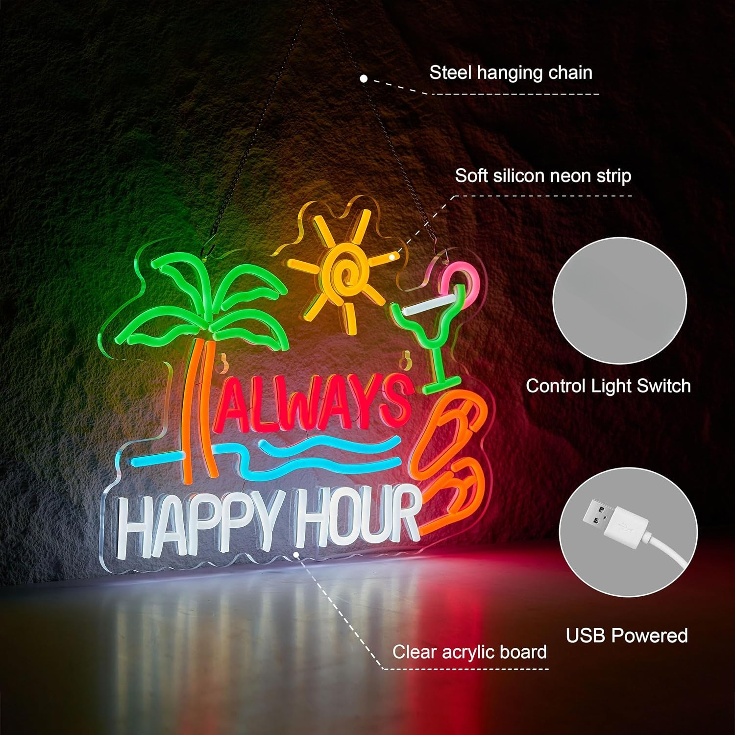 Always Happy Hour Beer Bar Neo – Neon Sign Party recenzja i cena