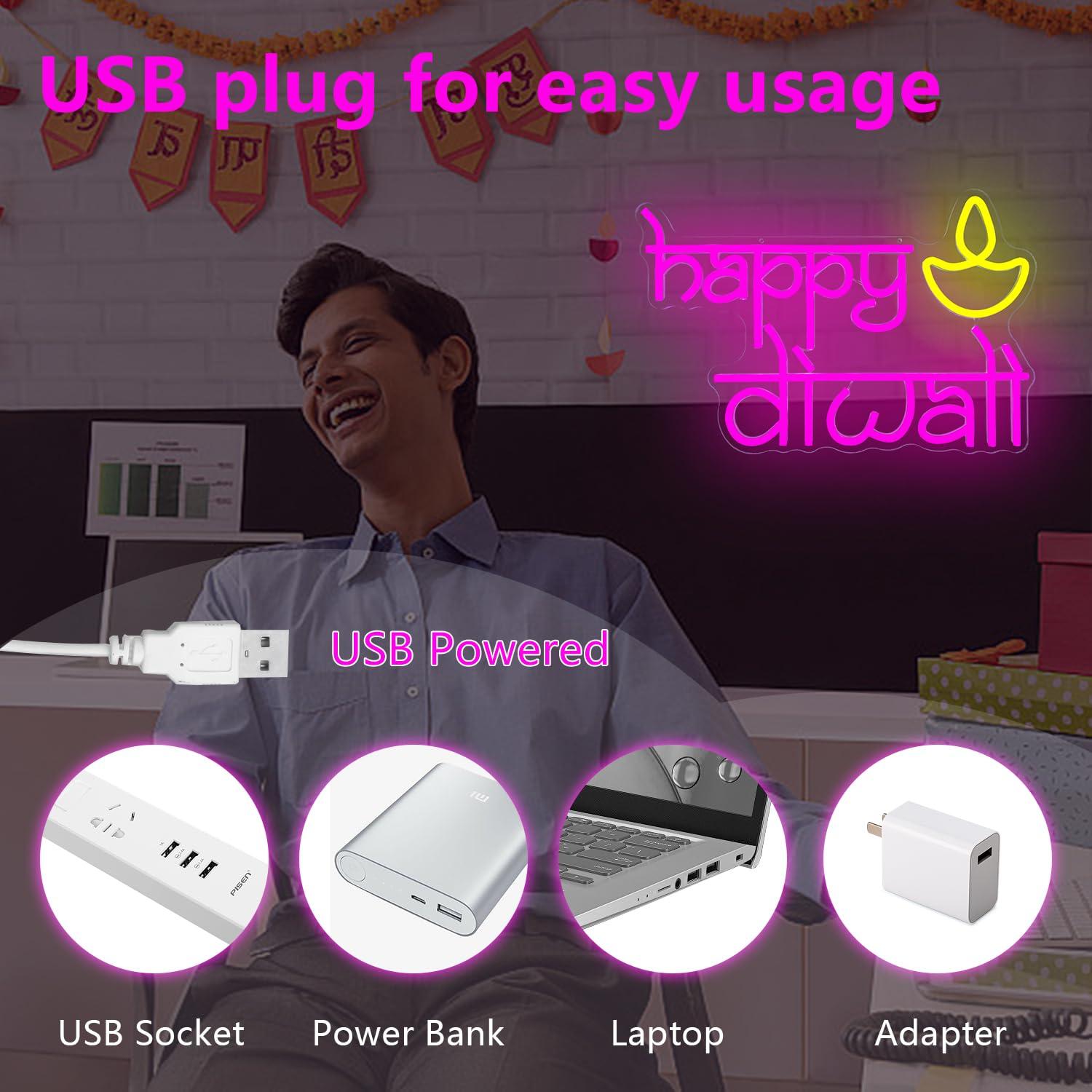 Happy Diwali Neon Sign USB Pow – Neon Sign Party recenzja i cena