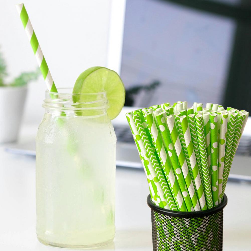 100Pcs Colorful Striped Print  – Paper Straw Color recenzja i cena