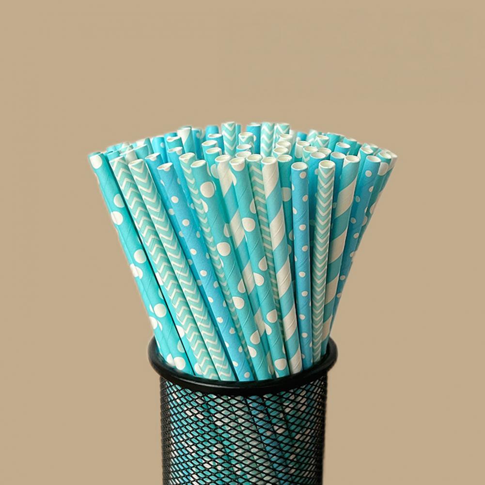 100Pcs Colorful Striped Print  – Paper Straw Color recenzja i cena