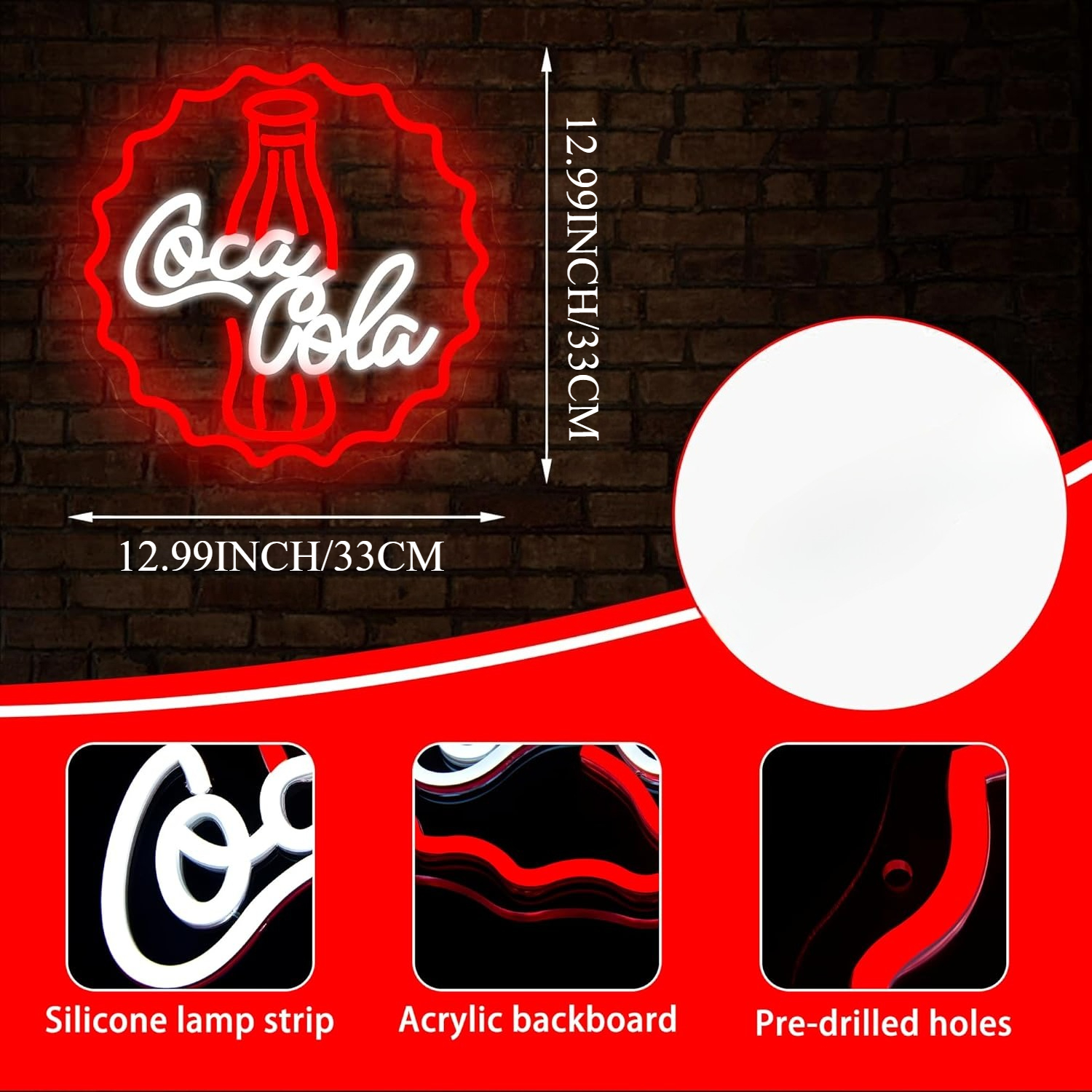 Cola Neon Sign Art Wall Light  – Neon Sign Party recenzja i cena