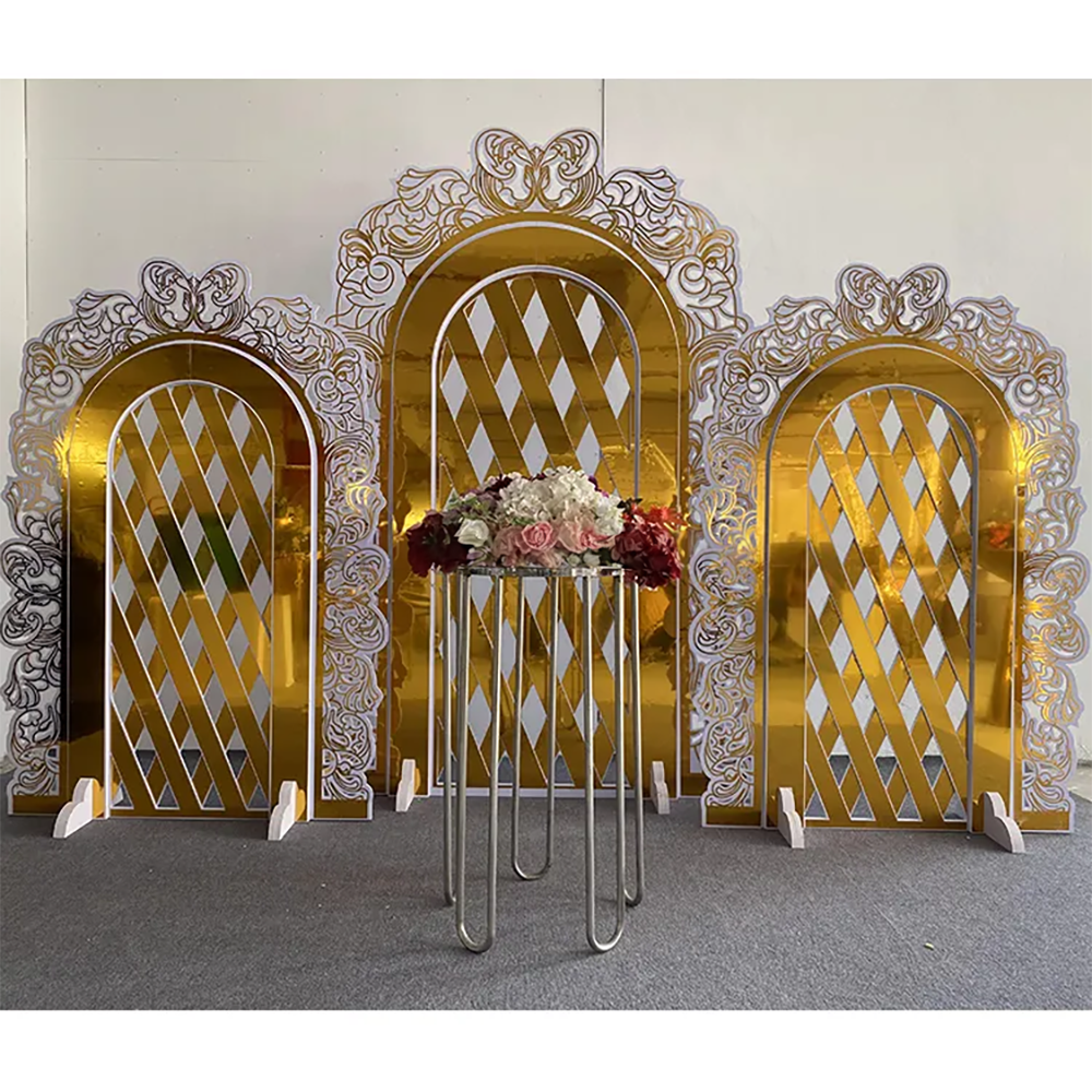 Hot Sale Gold Trim Flower Acry – Party Event Supplier recenzja i cena