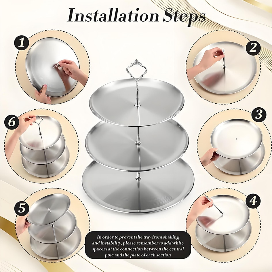 Luxury 3-Tier Gold Cake Stand  – Cupcake Stand Tier recenzja i cena