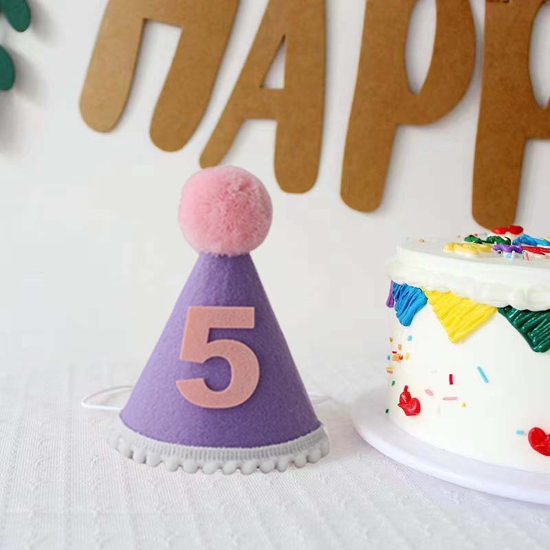 Purple Birthday Hat 1 2 3 4 5  – Party Hat Cone recenzja i cena