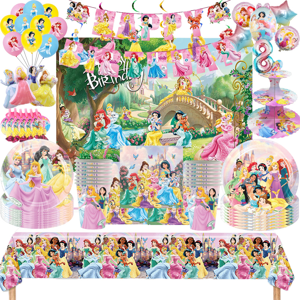 Princess Birthday Party Pink P – Table Cloth Disposable recenzja i cena