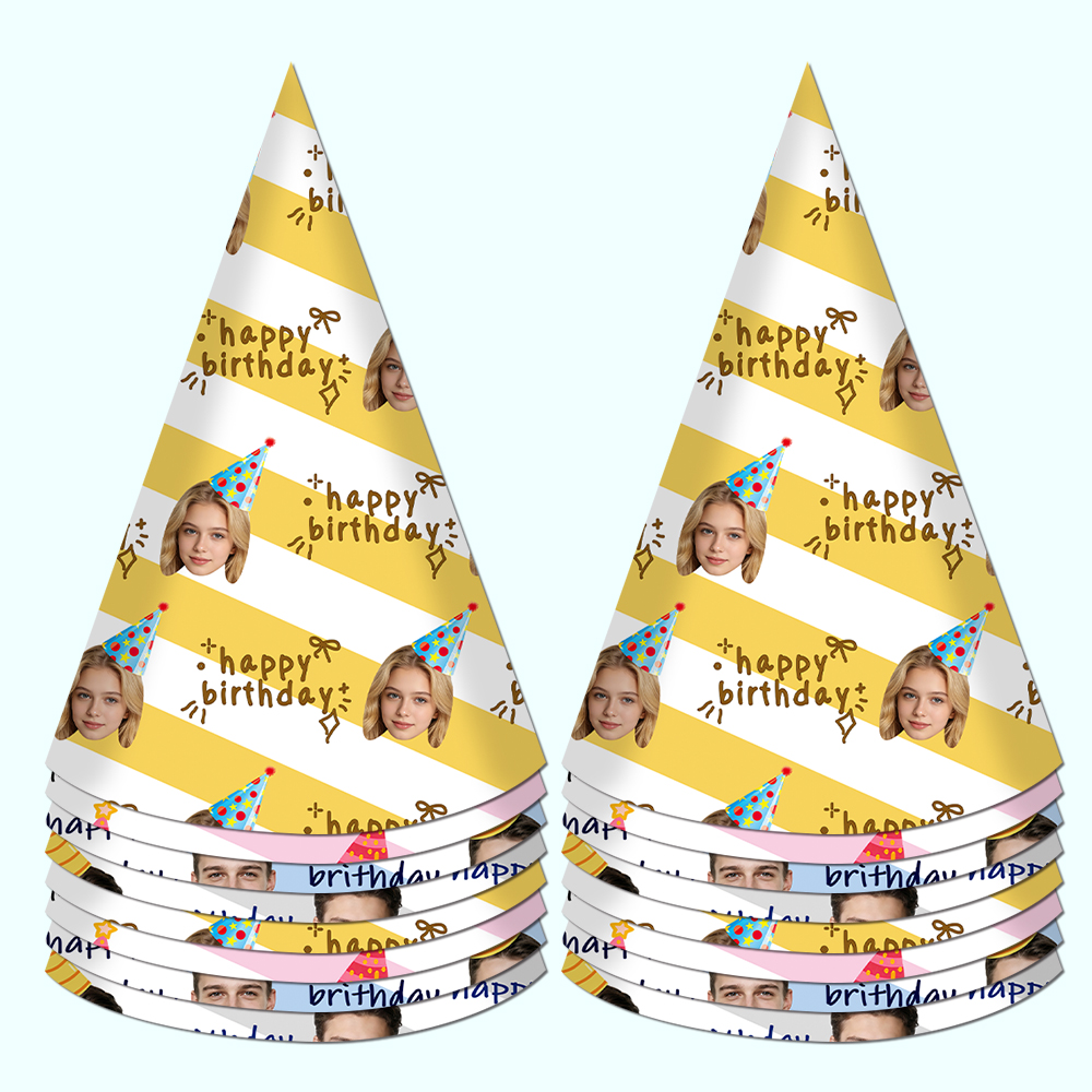 8pcs Custom Text and Photo Fac – Party Hat Cone recenzja i cena