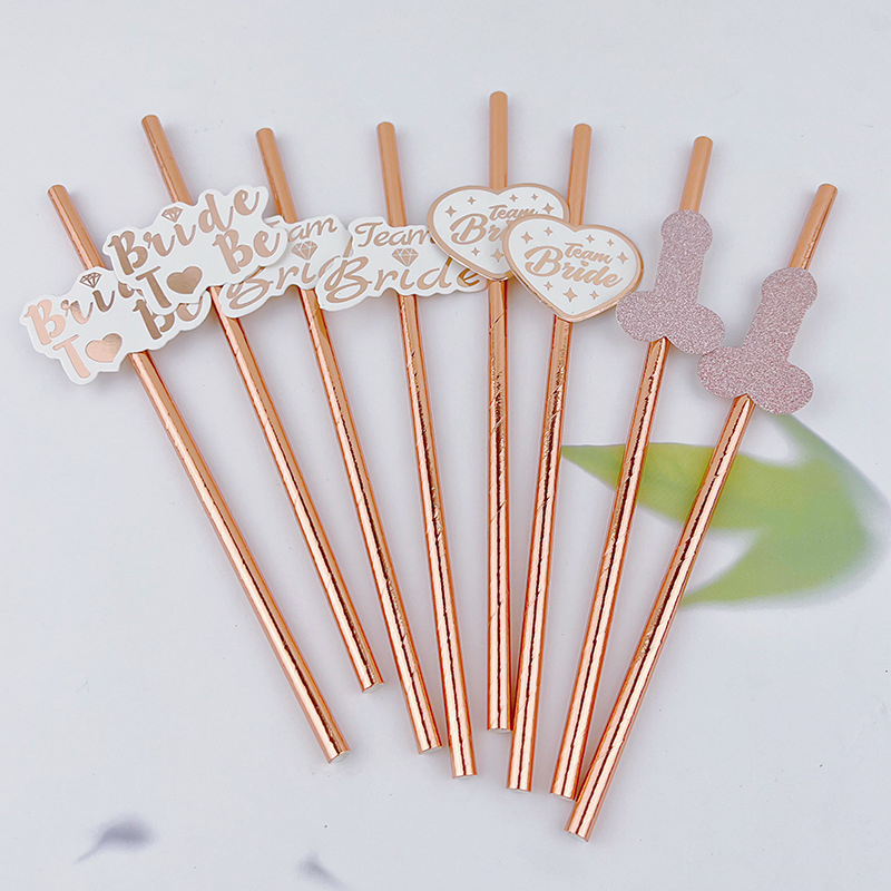 10pcs Team Bride Rose Gold Str – Paper Straw Color recenzja i cena