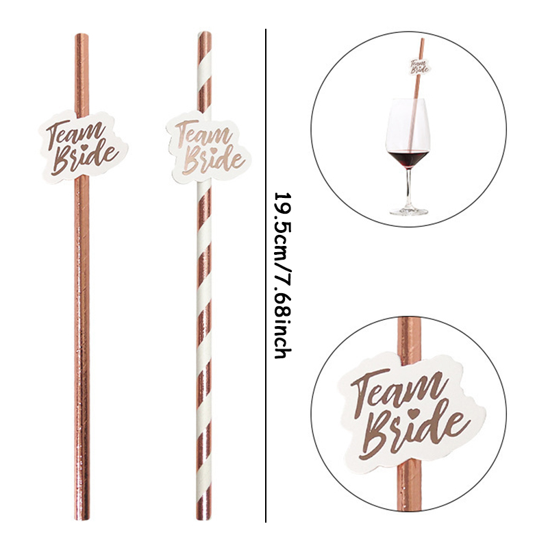 10pcs Team Bride Rose Gold Str – Paper Straw Color recenzja i cena
