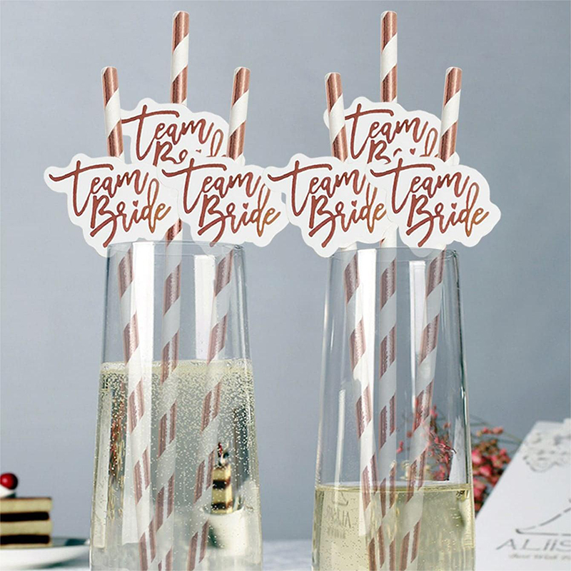 10pcs Team Bride Rose Gold Str – Paper Straw Color recenzja i cena