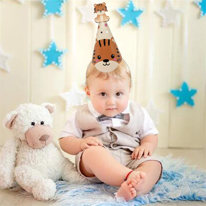 6Pcs Jungle Animal Paper Hats  – Party Hat Cone recenzja i cena