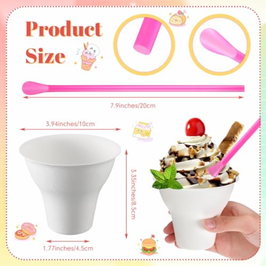 Set Snow Cone Cups and Straws  – Paper Straw Color recenzja i cena