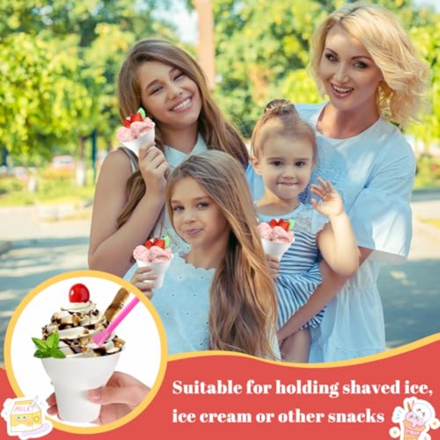 Set Snow Cone Cups and Straws  – Paper Straw Color recenzja i cena