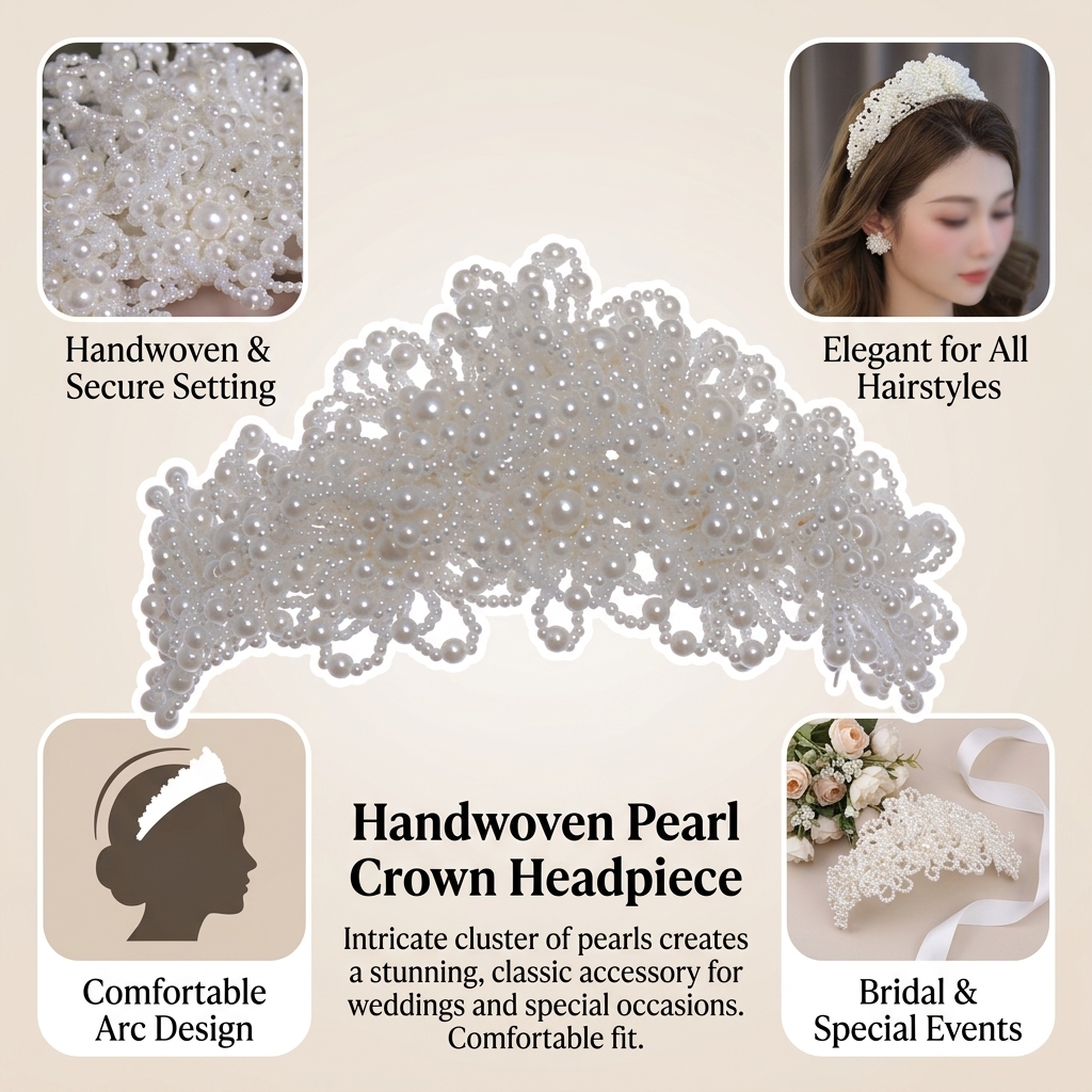 Pearl Crown Headpiece For Wedd – Event Suppliers recenzja i cena