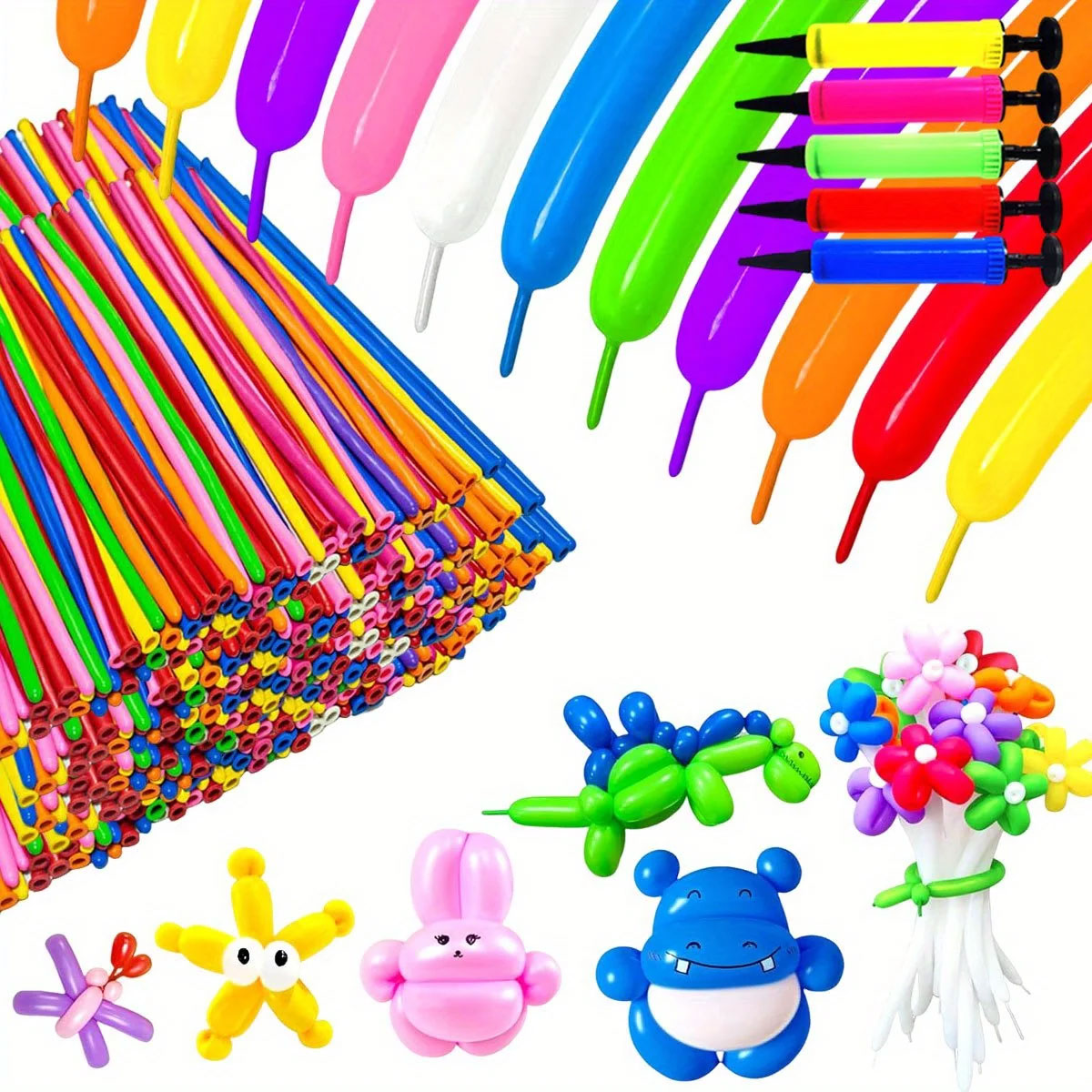 50/100pcs Colorful Long Latex  – Balloon Pump Hand recenzja i cena