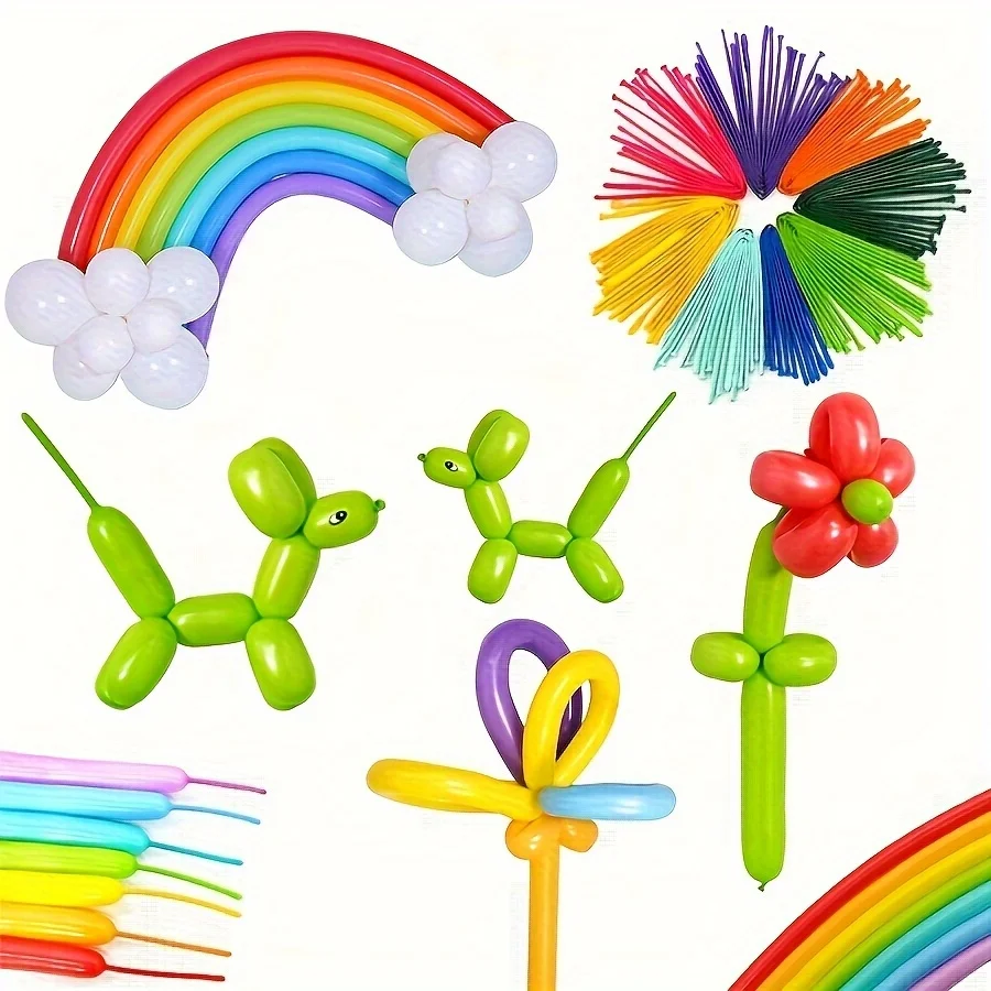 50/100pcs Colorful Long Latex  – Balloon Pump Hand recenzja i cena