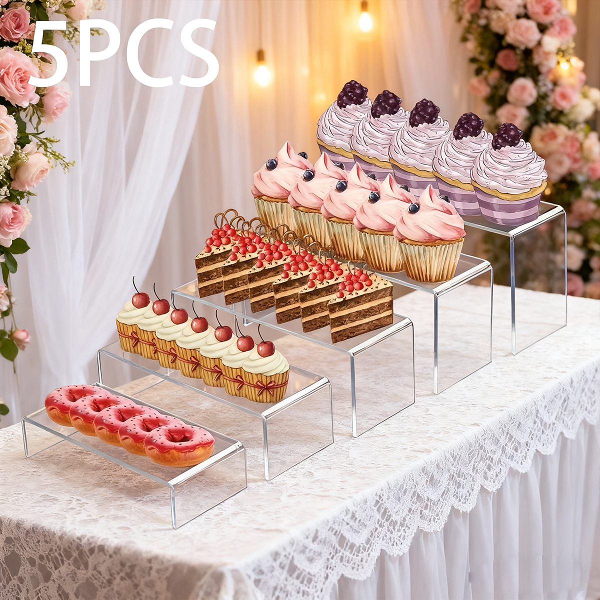 5pcs Acrylic Dessert Display S – Cupcake Stand Tier recenzja i cena