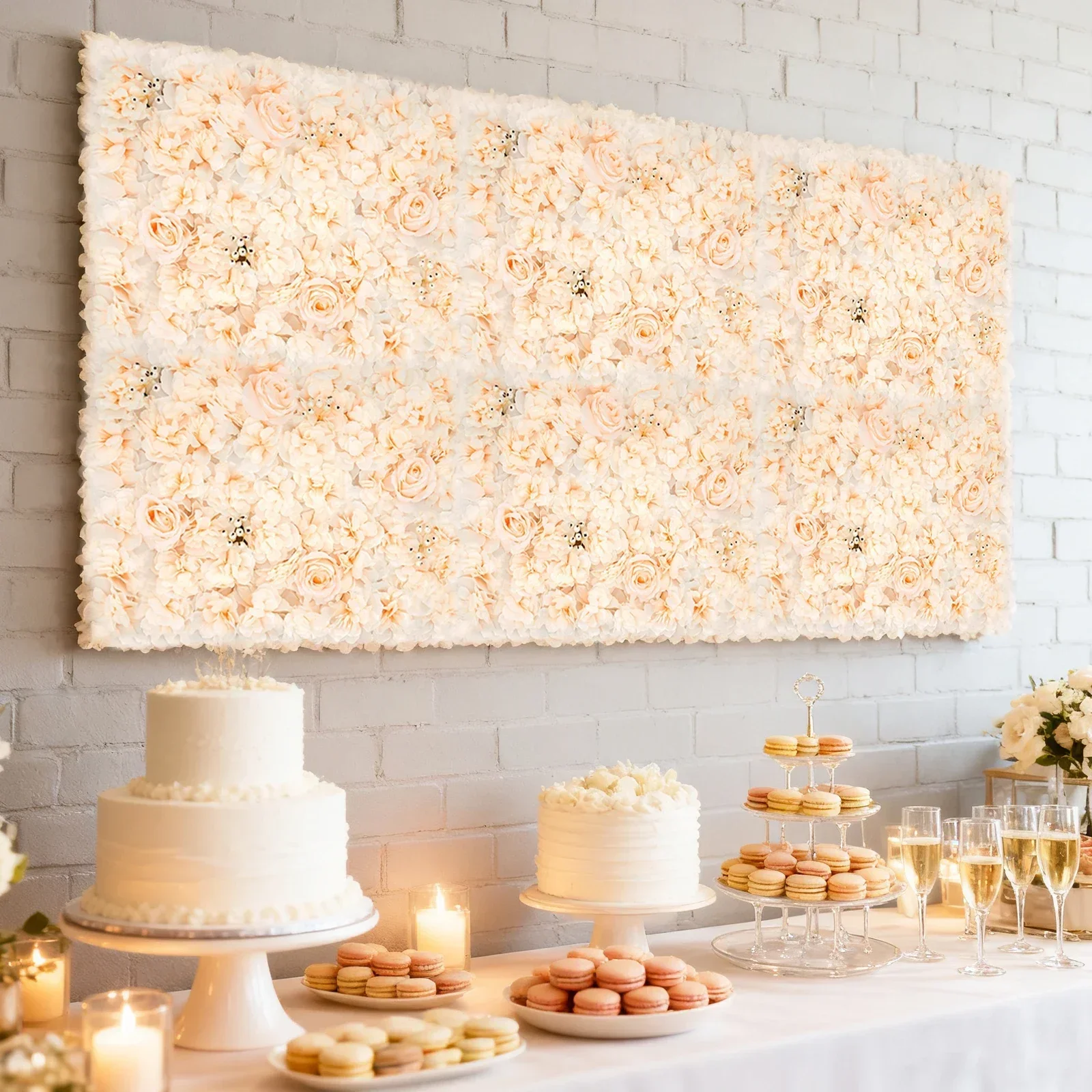 6 PCS 60*40cm Artificial Flowe – Flower Wall Panel recenzja i cena