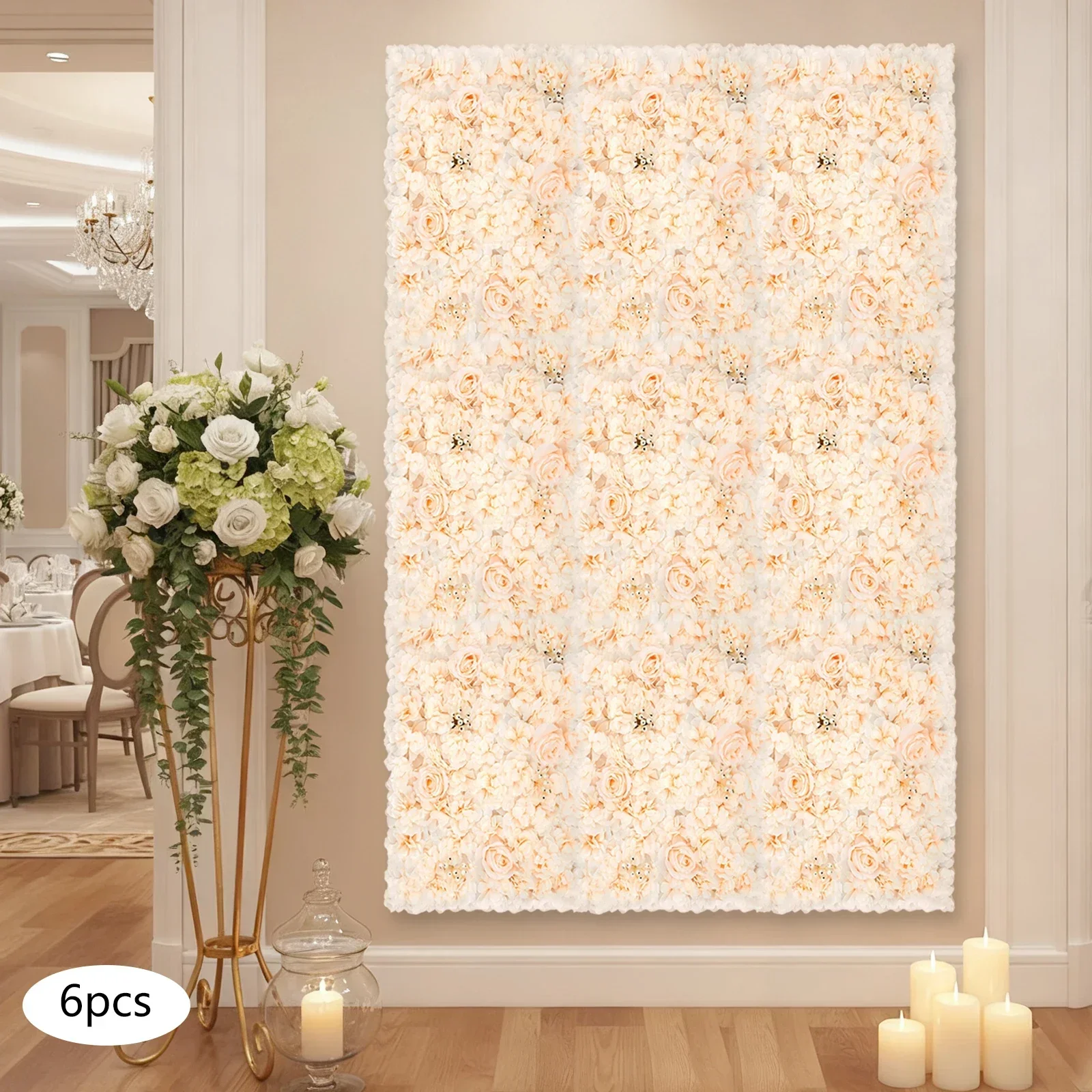 6 PCS 60*40cm Artificial Flowe – Flower Wall Panel recenzja i cena