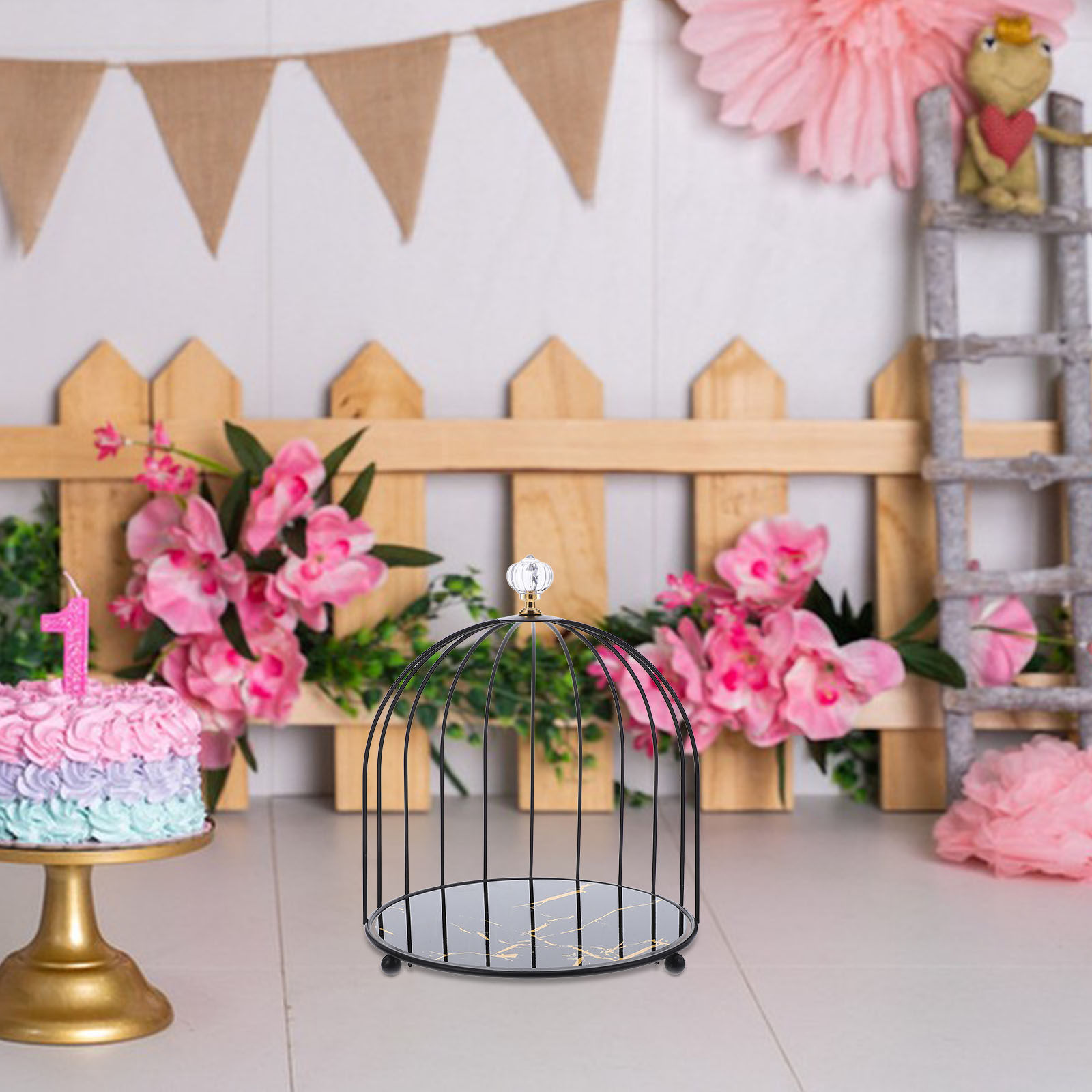 Bird Cage Metal Cake Stand Bow – Cupcake Stand Tier recenzja i cena