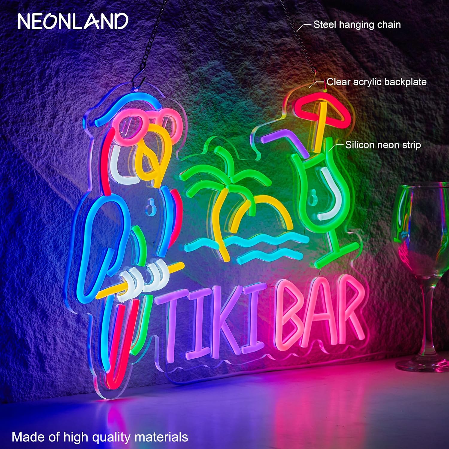 Tiki Bar Parrot Palm Tree Neon – Neon Sign Party recenzja i cena