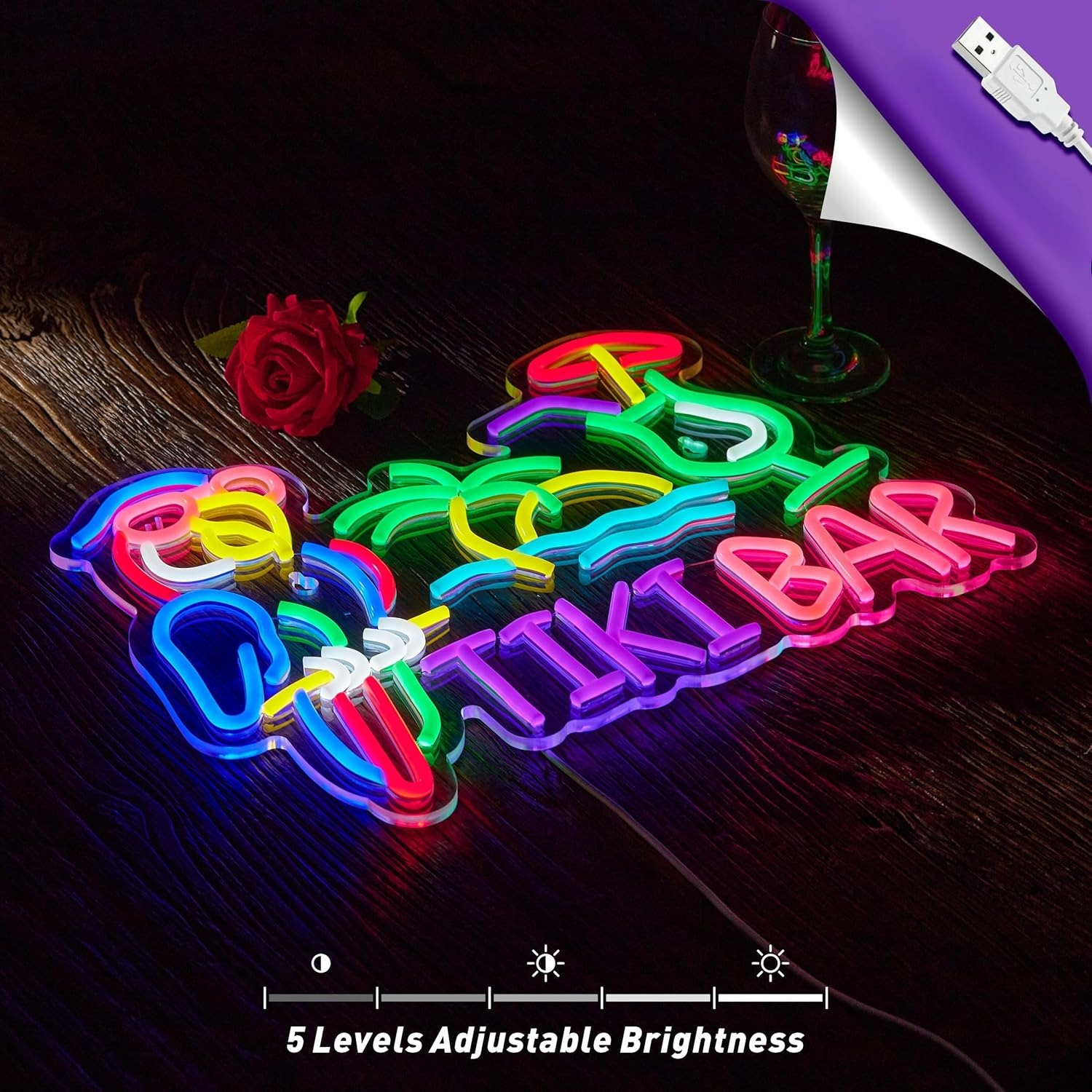 Tiki Bar Parrot Palm Tree Neon – Neon Sign Party recenzja i cena