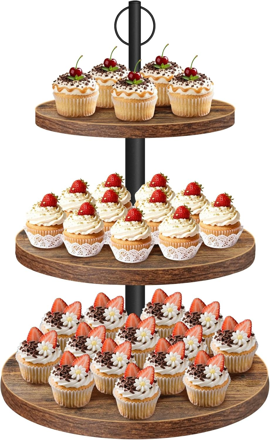 3-Tier Rustic Wood Cupcake Sta – Cupcake Stand Tier recenzja i cena