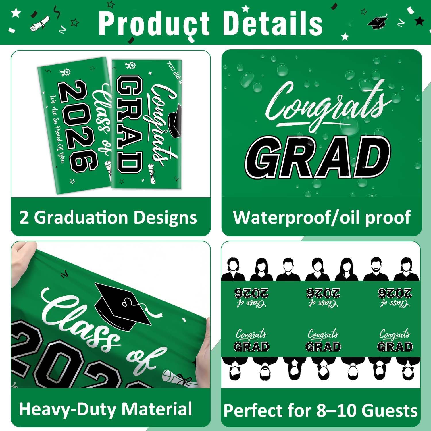 Graduation Decorations 2026, C – Table Cloth Disposable recenzja i cena