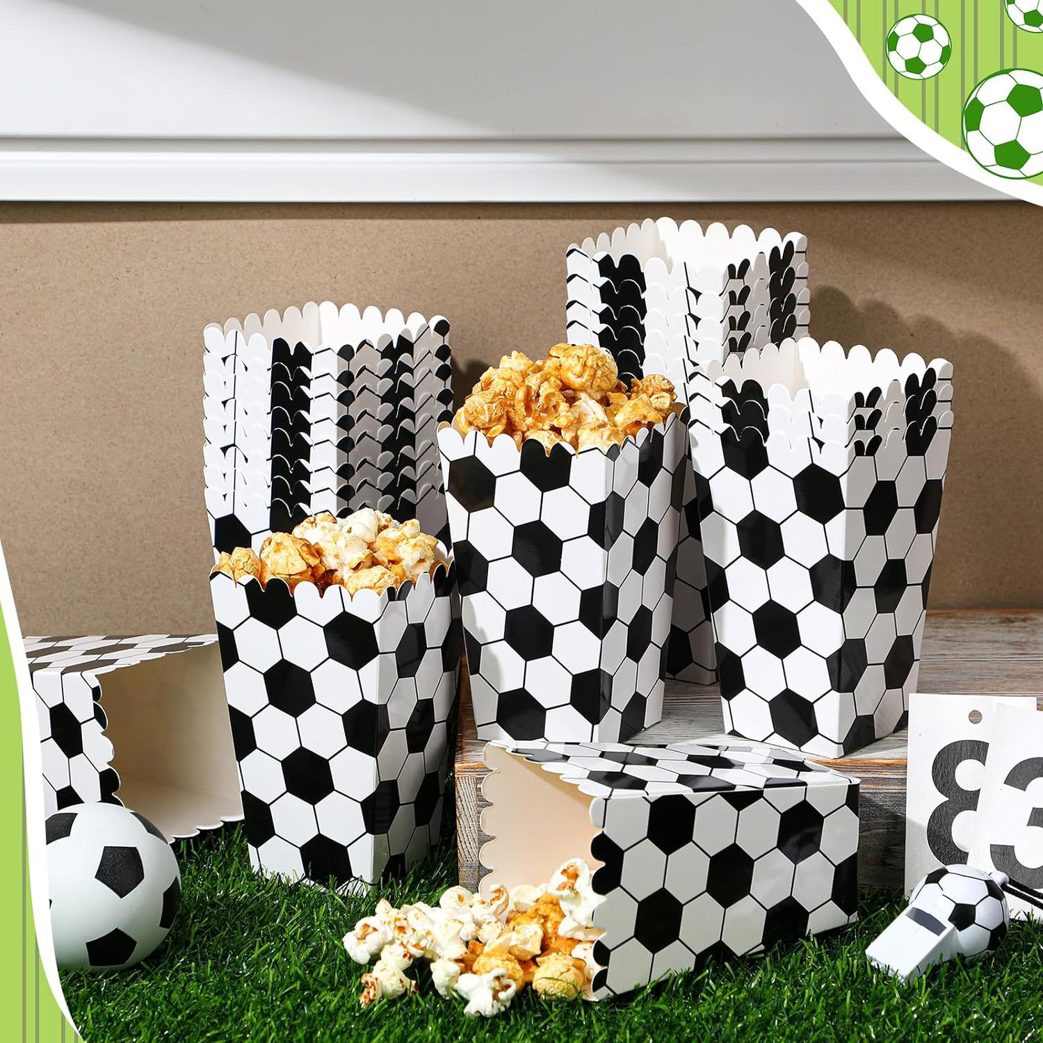 6/18Pcs  Football Popcorn Boxe – Event Party Box recenzja i cena