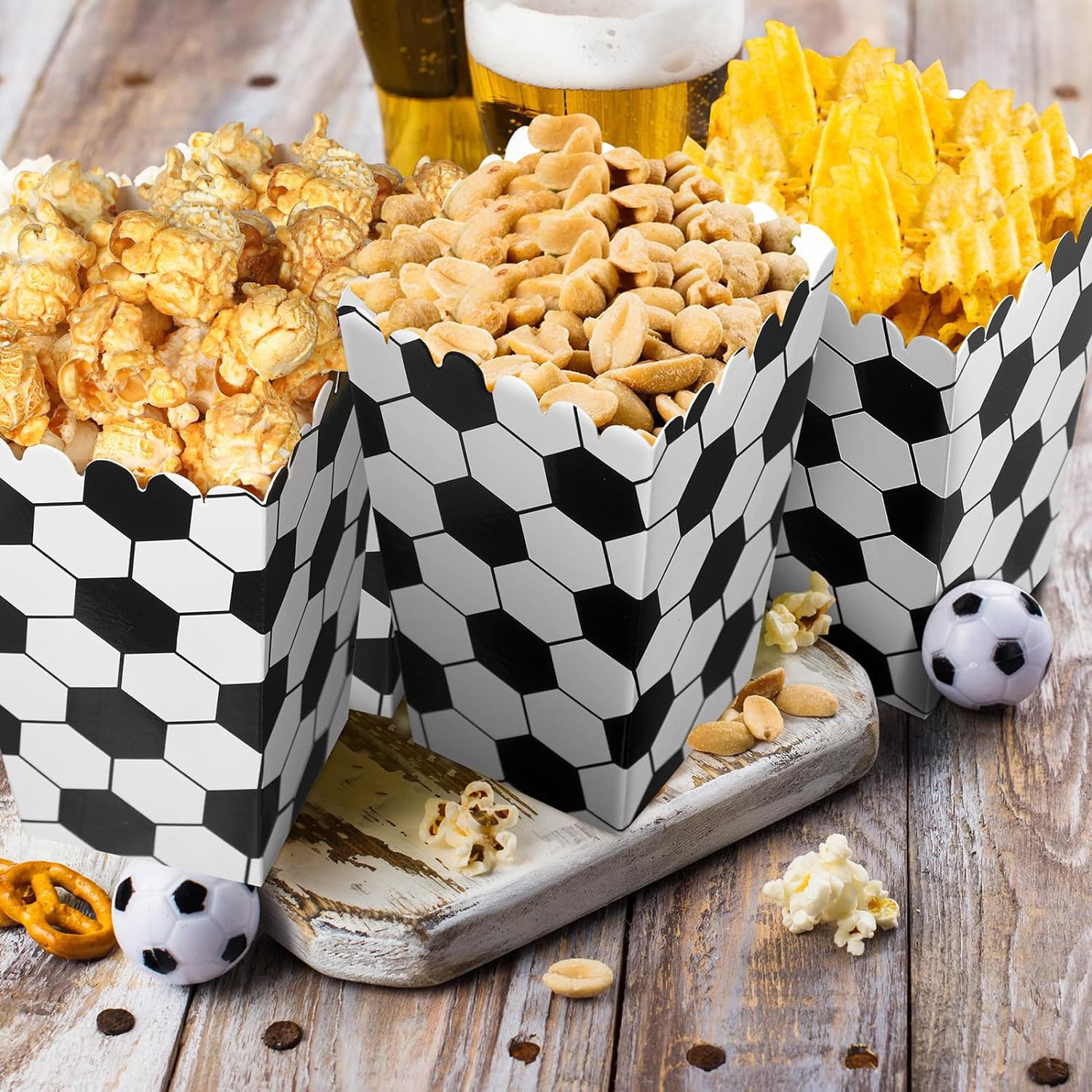 6/18Pcs  Football Popcorn Boxe – Event Party Box recenzja i cena