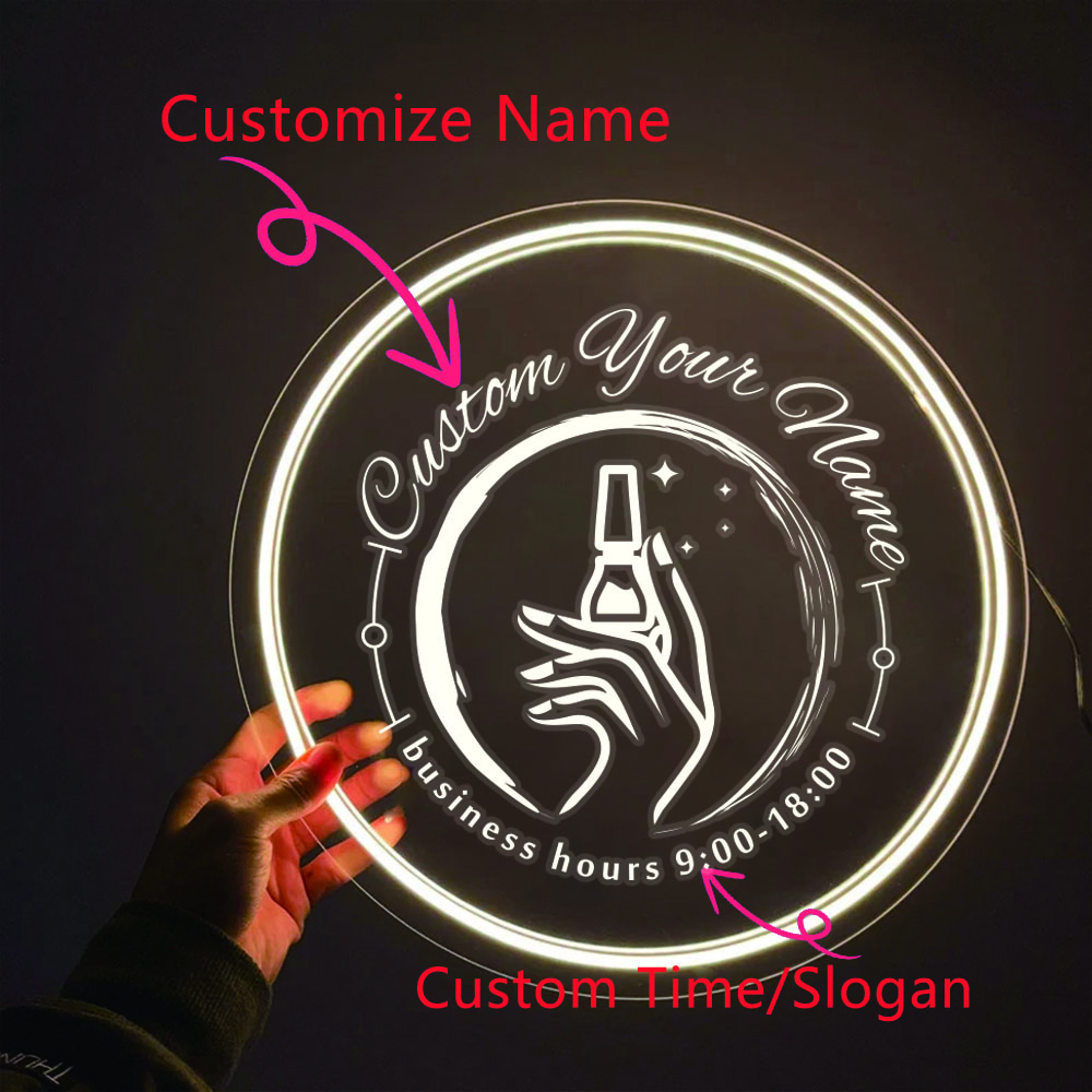 1PC Round Shape Nail Art Theme – Neon Sign Party recenzja i cena