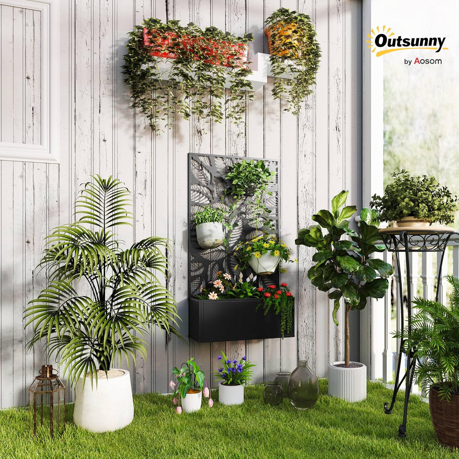 Metal Raised Garden Bed with T – Flower Wall Panel recenzja i cena
