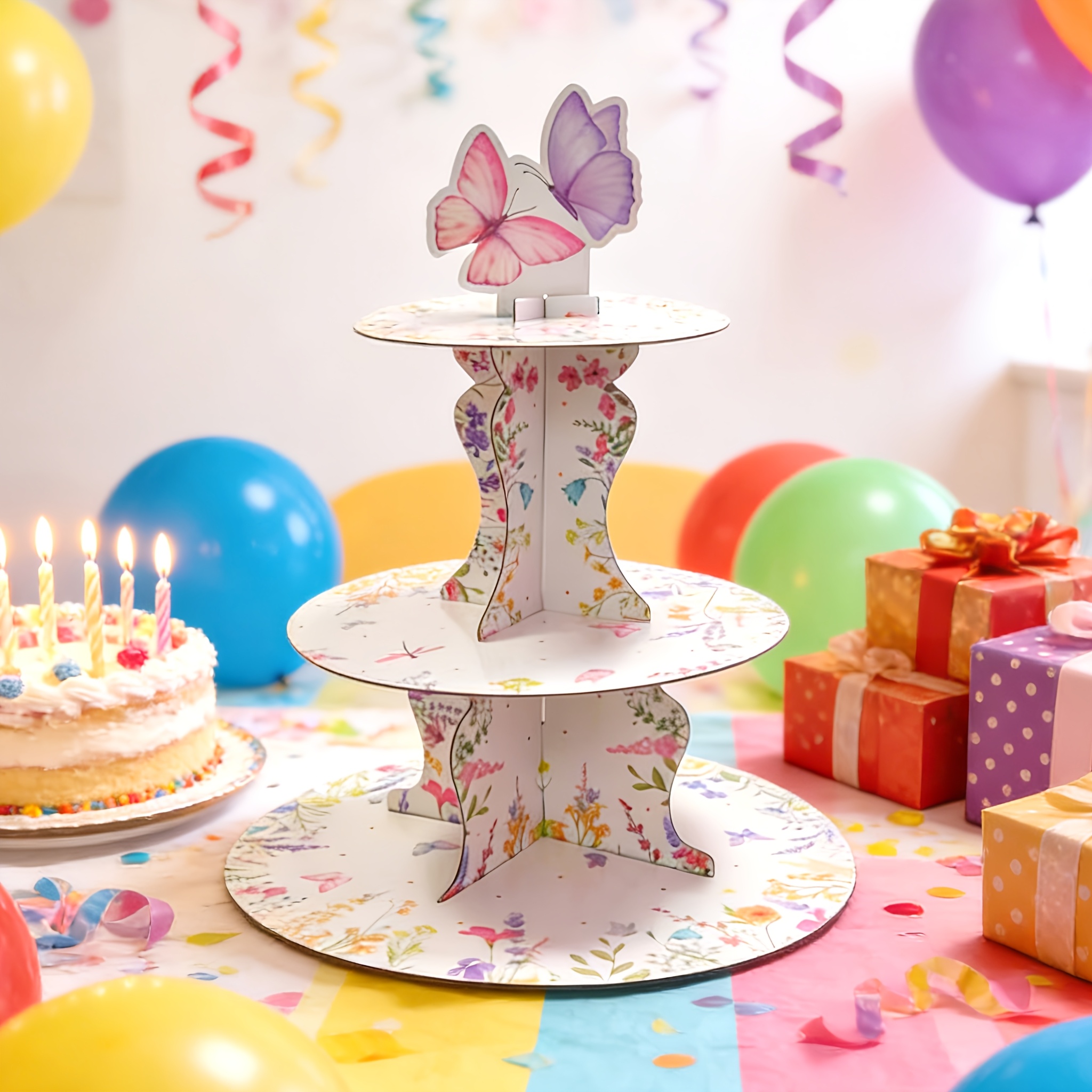 3-Tier Wildflower Butterfly Ca – Cupcake Stand Tier recenzja i cena