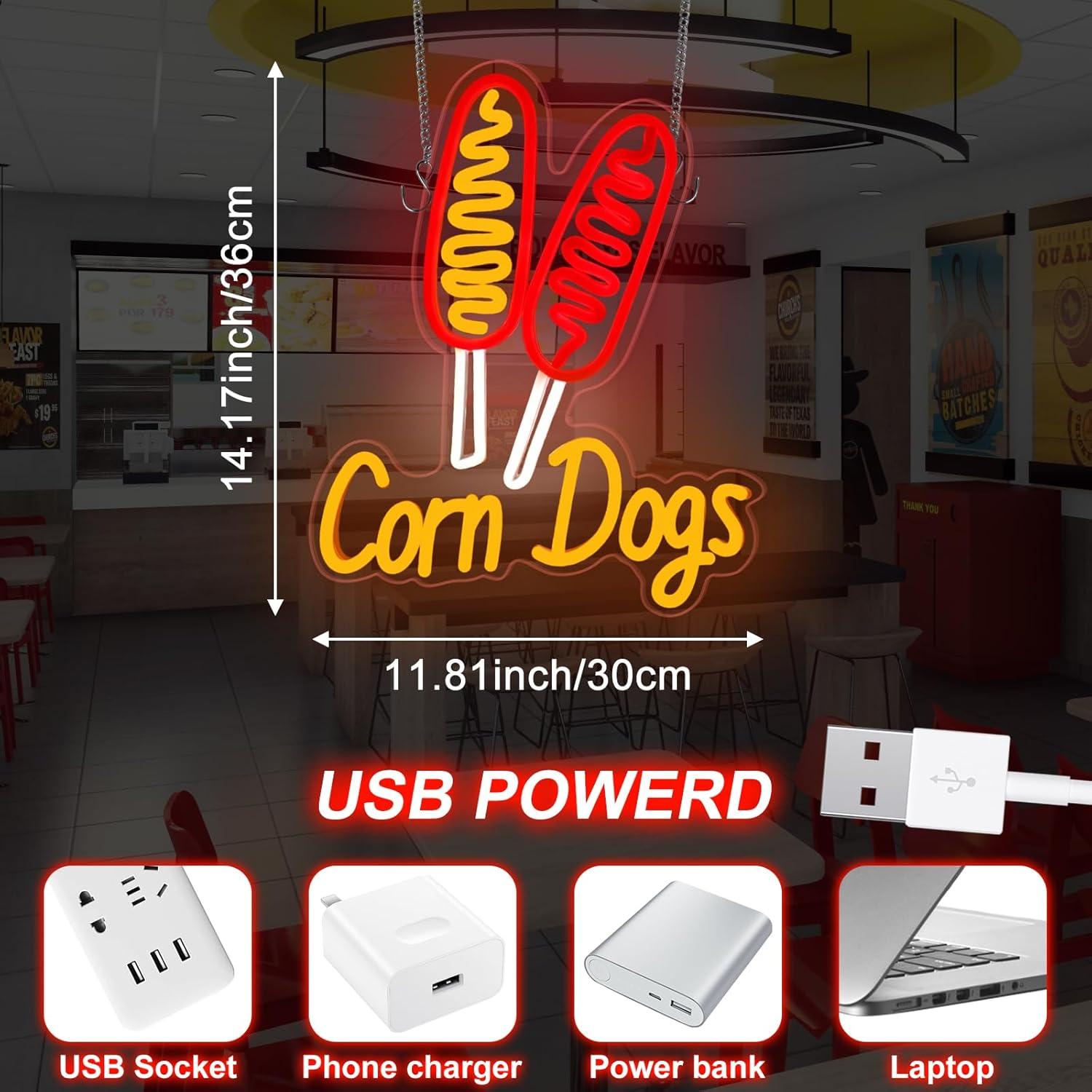 Corn Dog Neon Sign Snack USB D – Neon Sign Party recenzja i cena