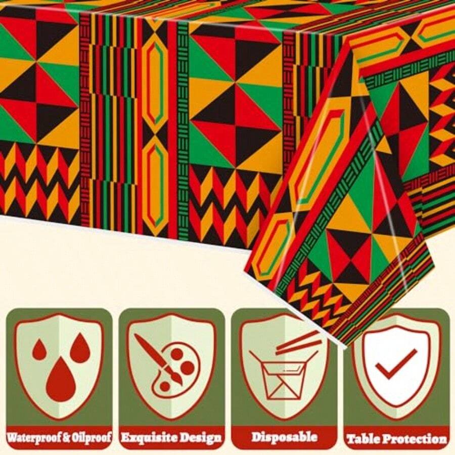 3 Packs African Print Disposab – Table Cloth Disposable recenzja i cena
