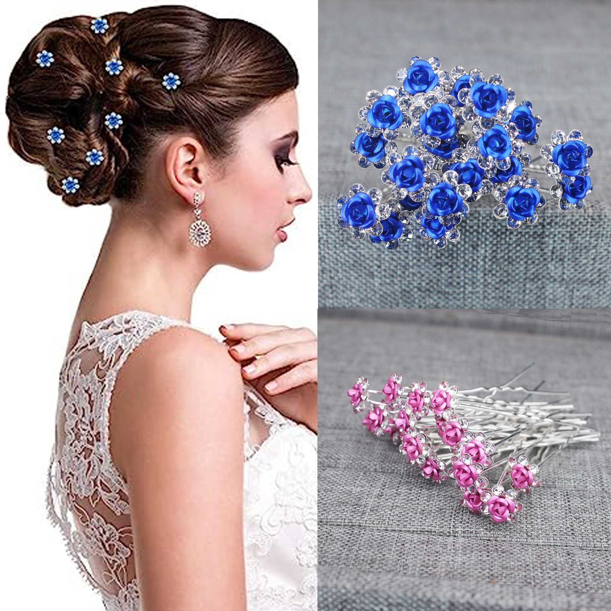 20PCS Rose Flower Rhinestone H – Event Suppliers recenzja i cena